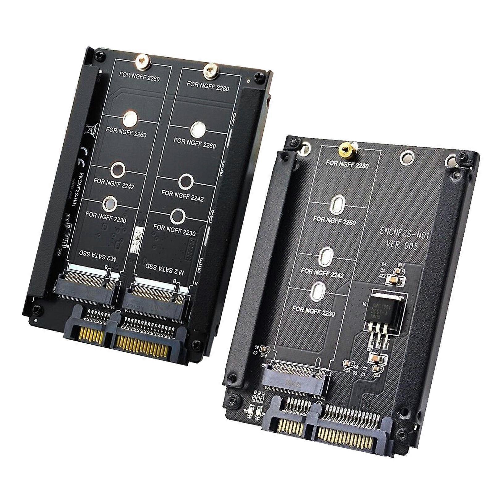 Dual B+M Key M.2 NGFF SATA SSD to 2.5in SATA 3.0 6Gbps JBOD Raid0 Adapter CardP0