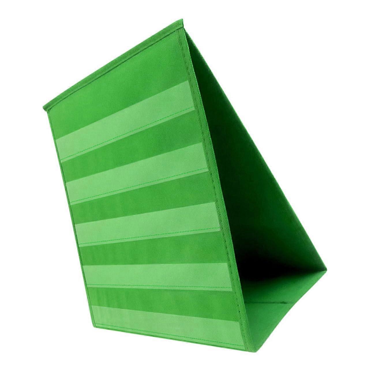 Foldable Desktop Pocket Chart Stand Triangular Card Slot Organizer Portable SelfStanding Classroom Home Office Green