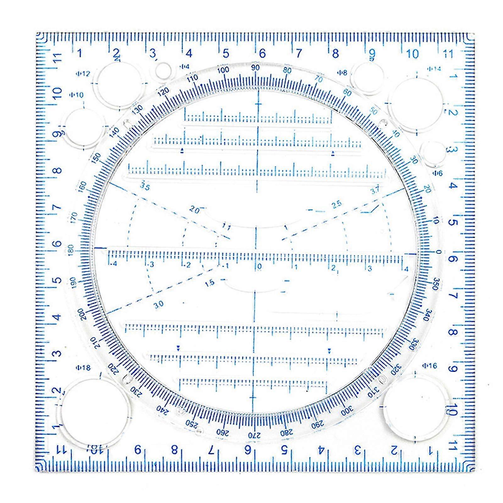 Multifunctional Drawing Ruler Multipurpose Draw Round Curve Horizontal Parallel Line Vertical Parallel Line