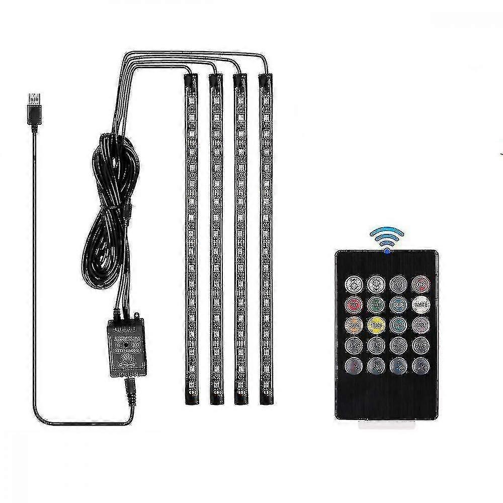 Car Led Interior Light Strip, 72 Leds Rgb Atmosphere Light