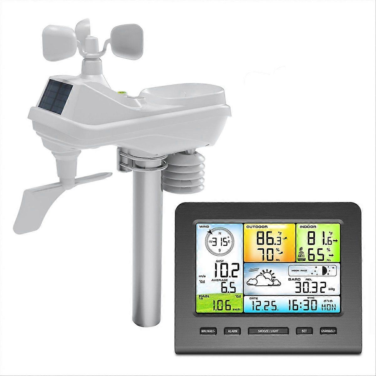 Weather Station Outdoor Sensor WiFi WeatherStations Forecast ColorDisplay Temperature Humidity Wind