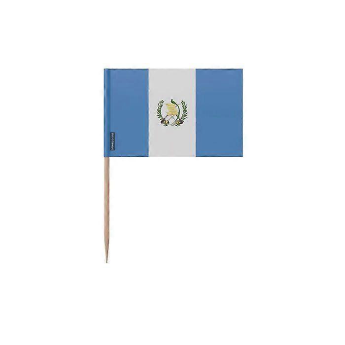 Toothpicks Guatemala Flag - 12 cm - 100 pieces - Adhesive plastic - Bamboo stick - Pixelforma