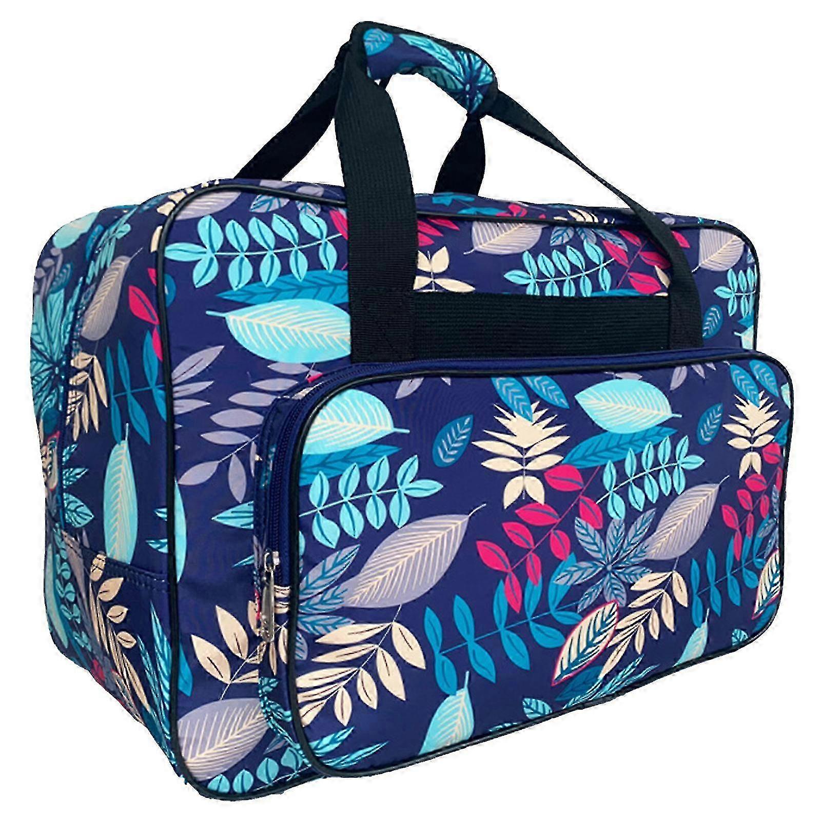 Sewing Machine Travel Bag Protective Nylon Case with Ample Space for Tool and Notions Vibranting Color Elegant Designs Deep Blue