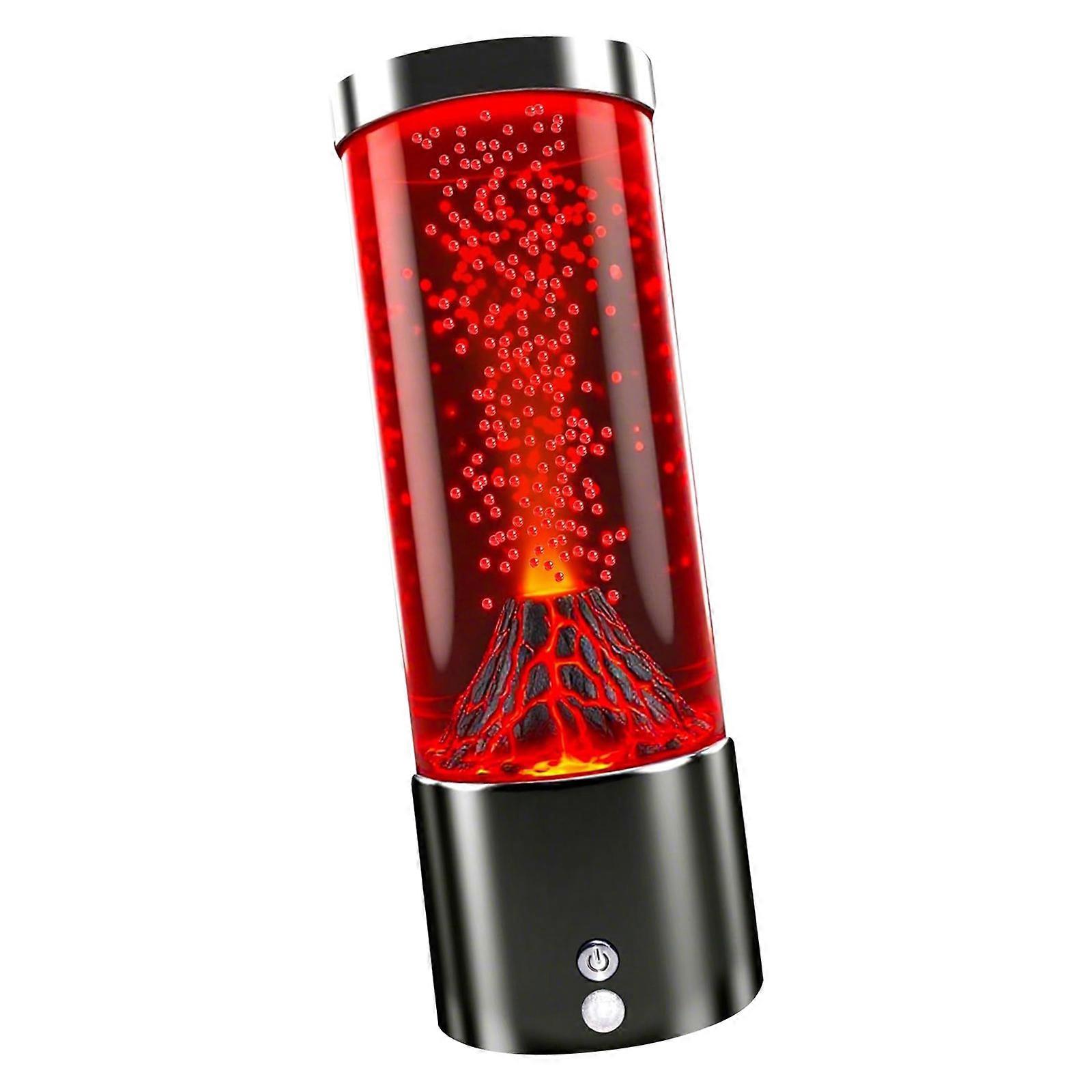 USB Powered Touch Sensitive Volcano Lamp Chromatic Modes Shatterproof Acrylic Nightlight Suitable for Home Decoration Multicolor