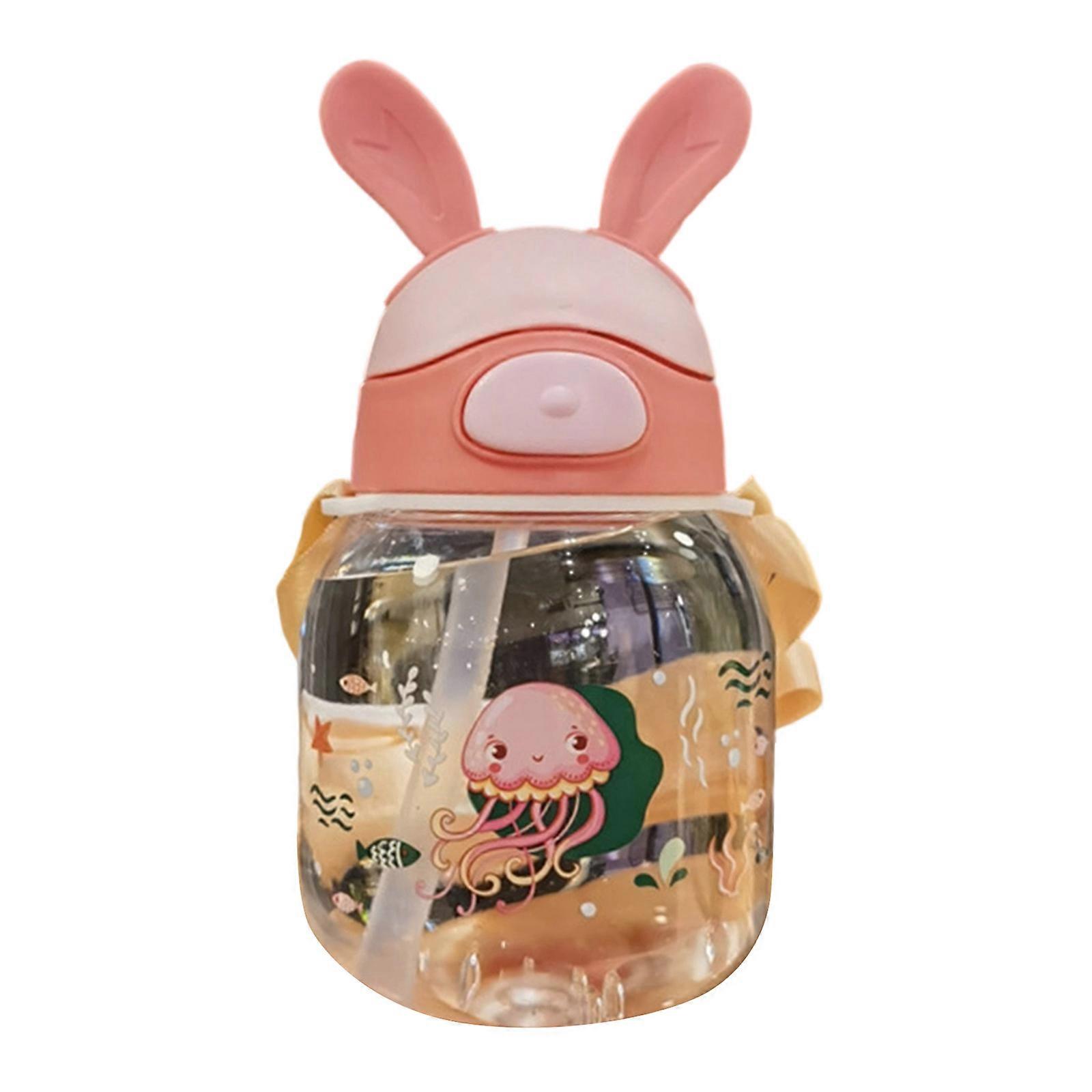 Bpas Frees Childrens Rabbit Figure Design Drinking Bottle With Carry Handle And Simple to clean Drinking Lip  Pink
