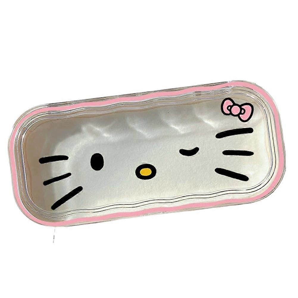 Japanese Cute Style Cartoon Glasses Case Transparent Wave Pattern Portable Pressure Resistant Multi Functional Storage Box For Sunglasses