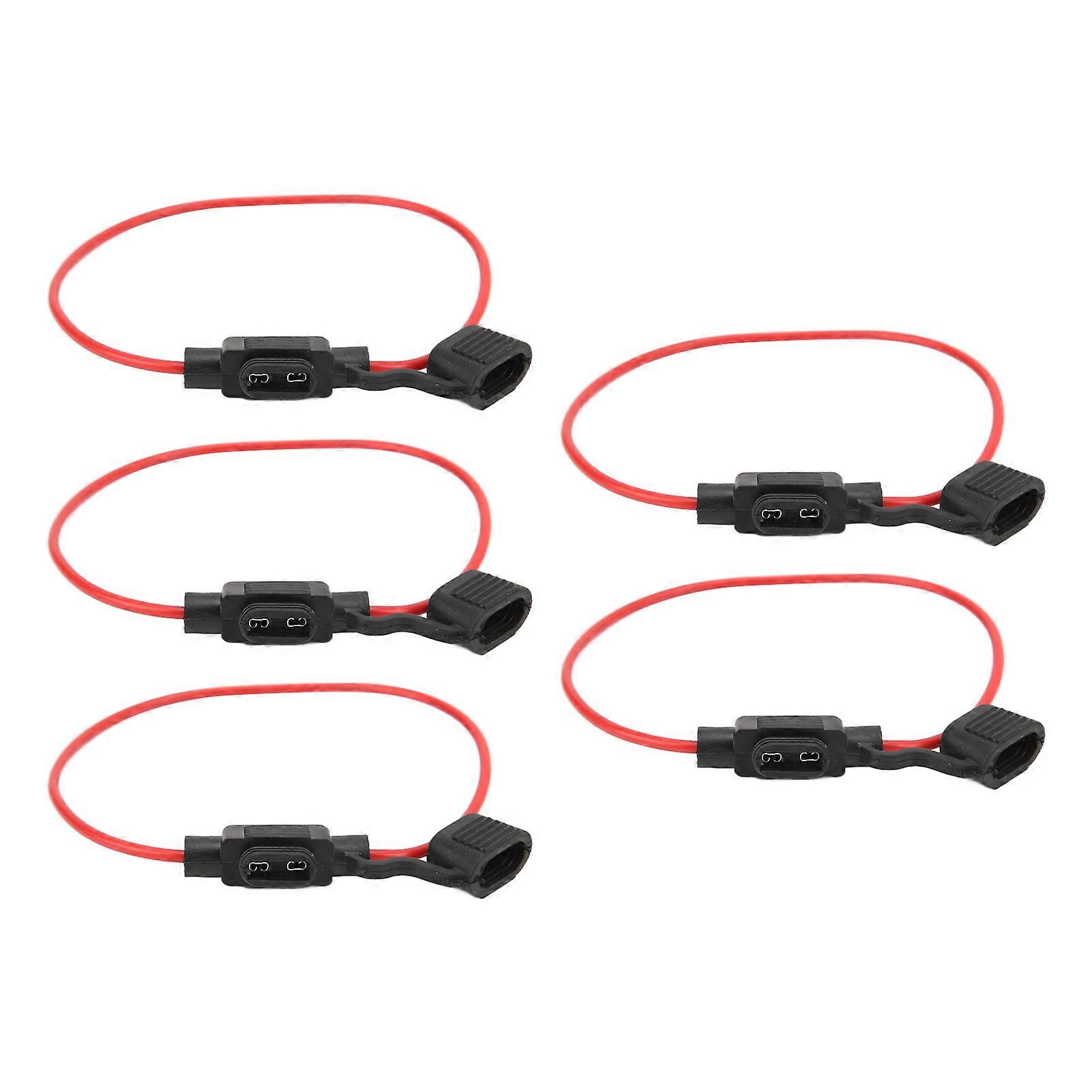 5Pcs Fuse Holder 12V 30A Refractory Waterproof Bendable Removable Dustproof In Line Fuse Holders