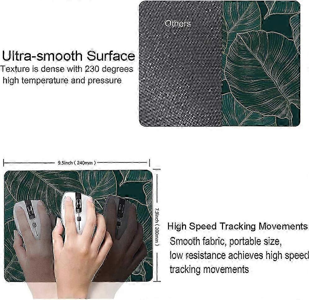 Tropical Leaves Design Non-slip Square Computer Mouse Pads For Office And Laptop Use Desktops Notebooks