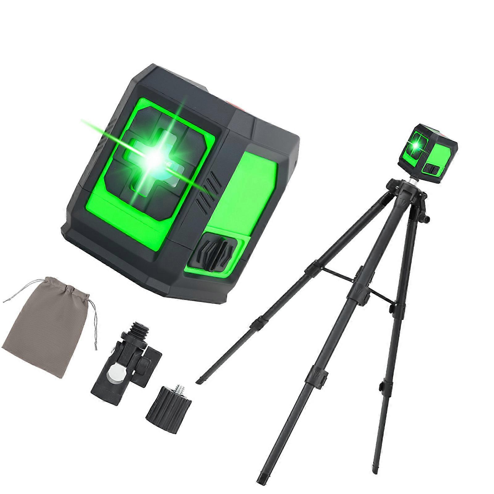 2 Line Rotating Crosses Level Tool With Extendable Tripod Base Adjustable Brightness Setting Dustproof Waterproof Multicolor