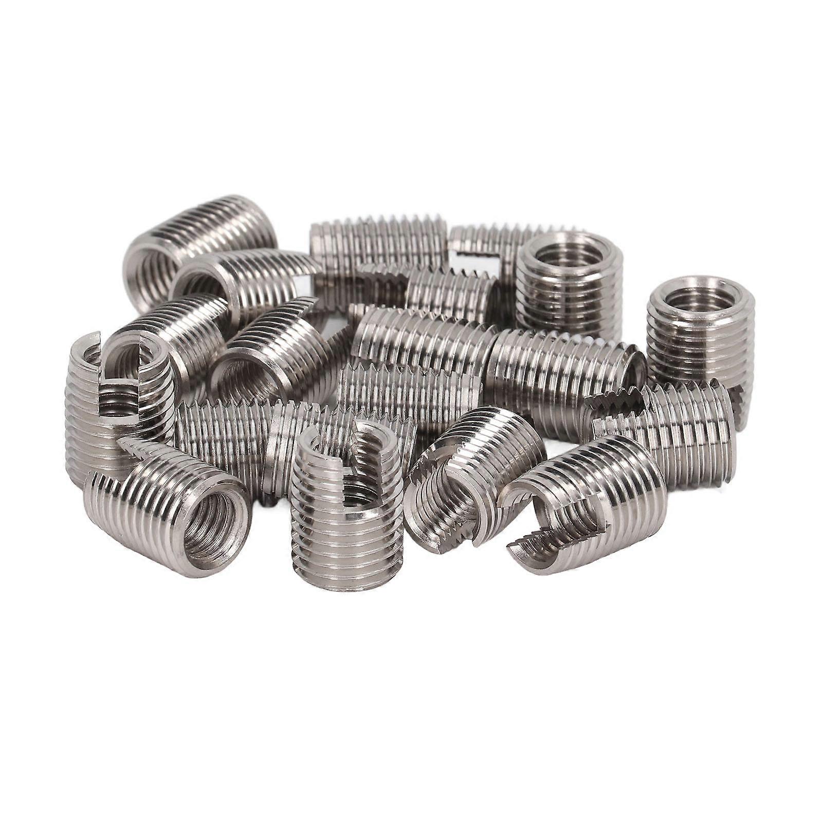 20Pcs Auto Taraudeuse Vis Filetée Insert En Acier Inoxydable Autotaraudeuse Fendue Vis Filetage Insert Écrou