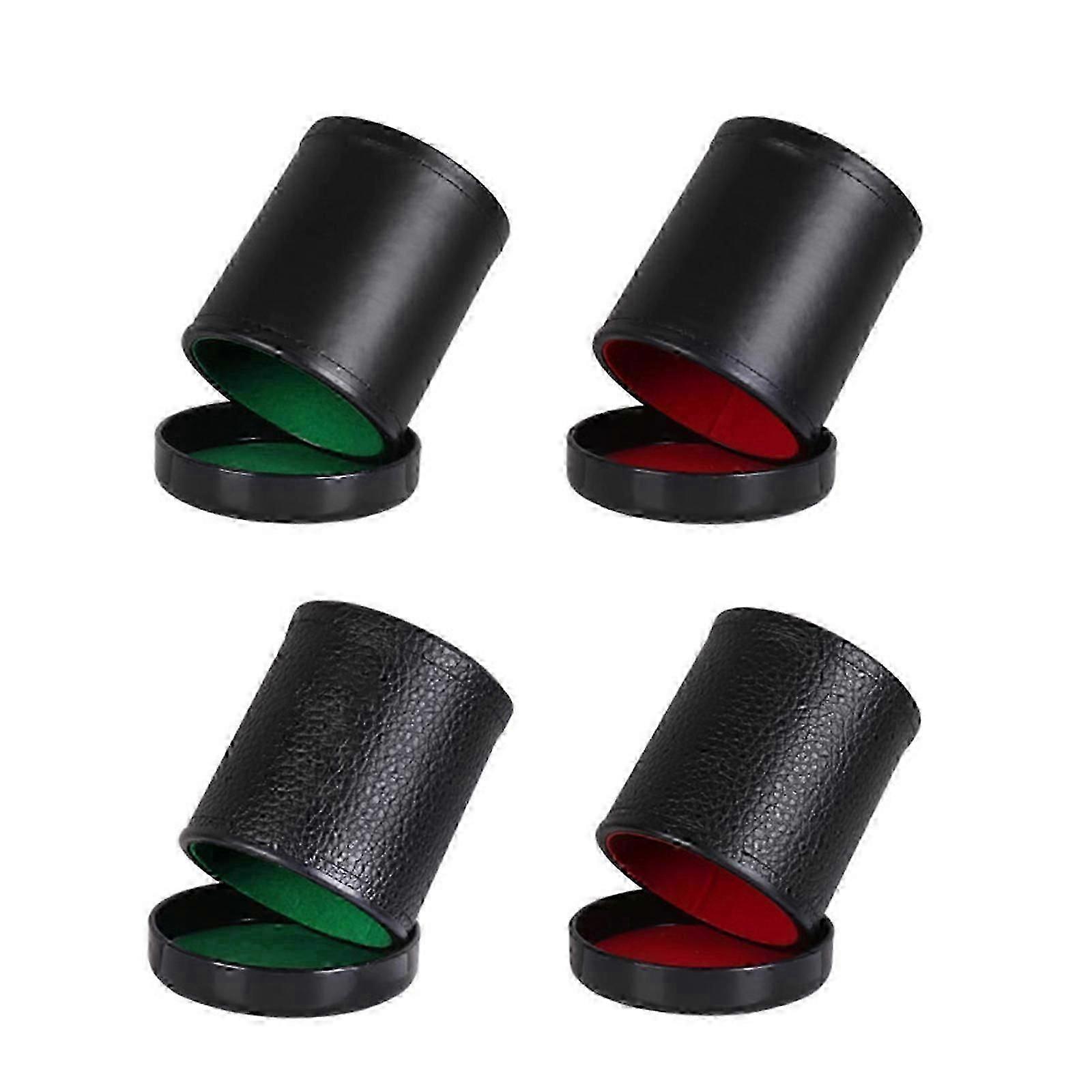 بو جلد النرد كوب شعر أخضر أحمر مبطن لألعاب النرد العائلية لحزب فاركل بار 8x9.8x9 سم / 3.14x3.85x3.54inch