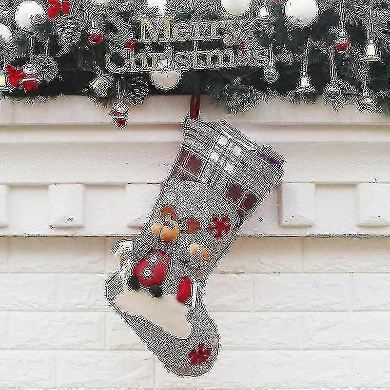 抓绒红色圣诞丝袜圣诞装饰