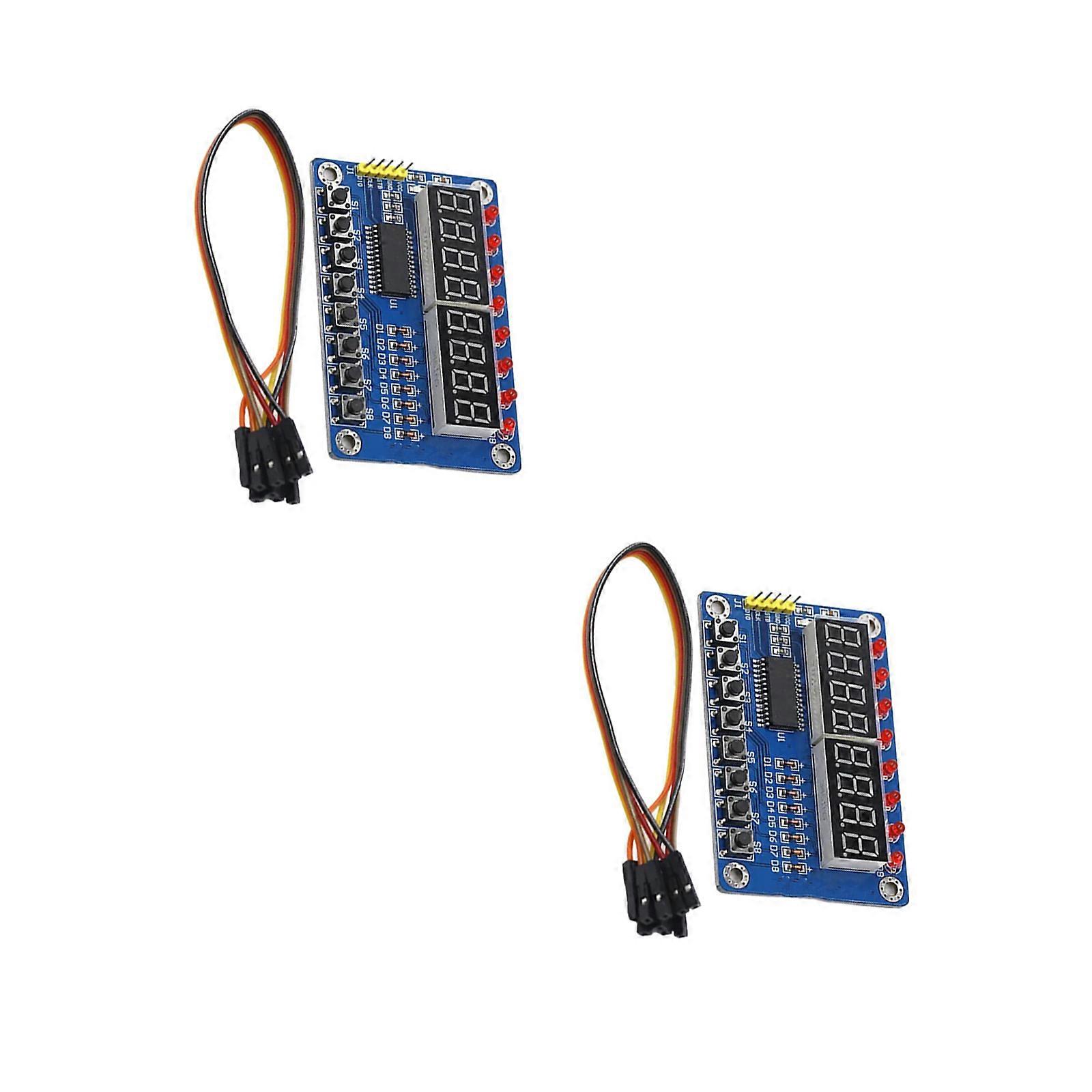 Digital Tube Output Board TM1638 Digital LED Tube Module Responsive Input Indicators Lights For Microcontroller Systems Multicolor