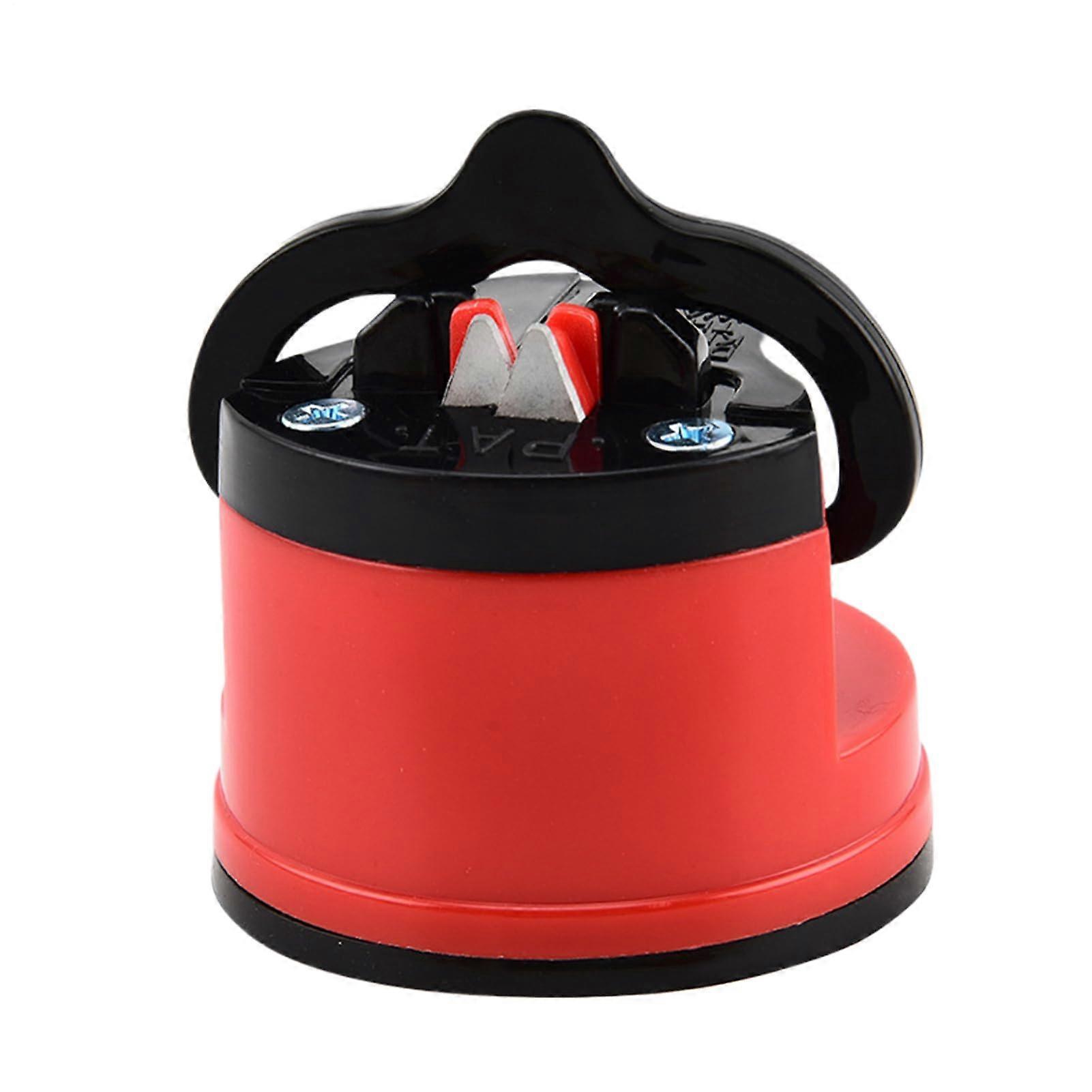 Knife and Scissor Sharpener with Suction Base, Compact Portable Sharpening Tool for Kitchen, Hunting, Garden and Fishing