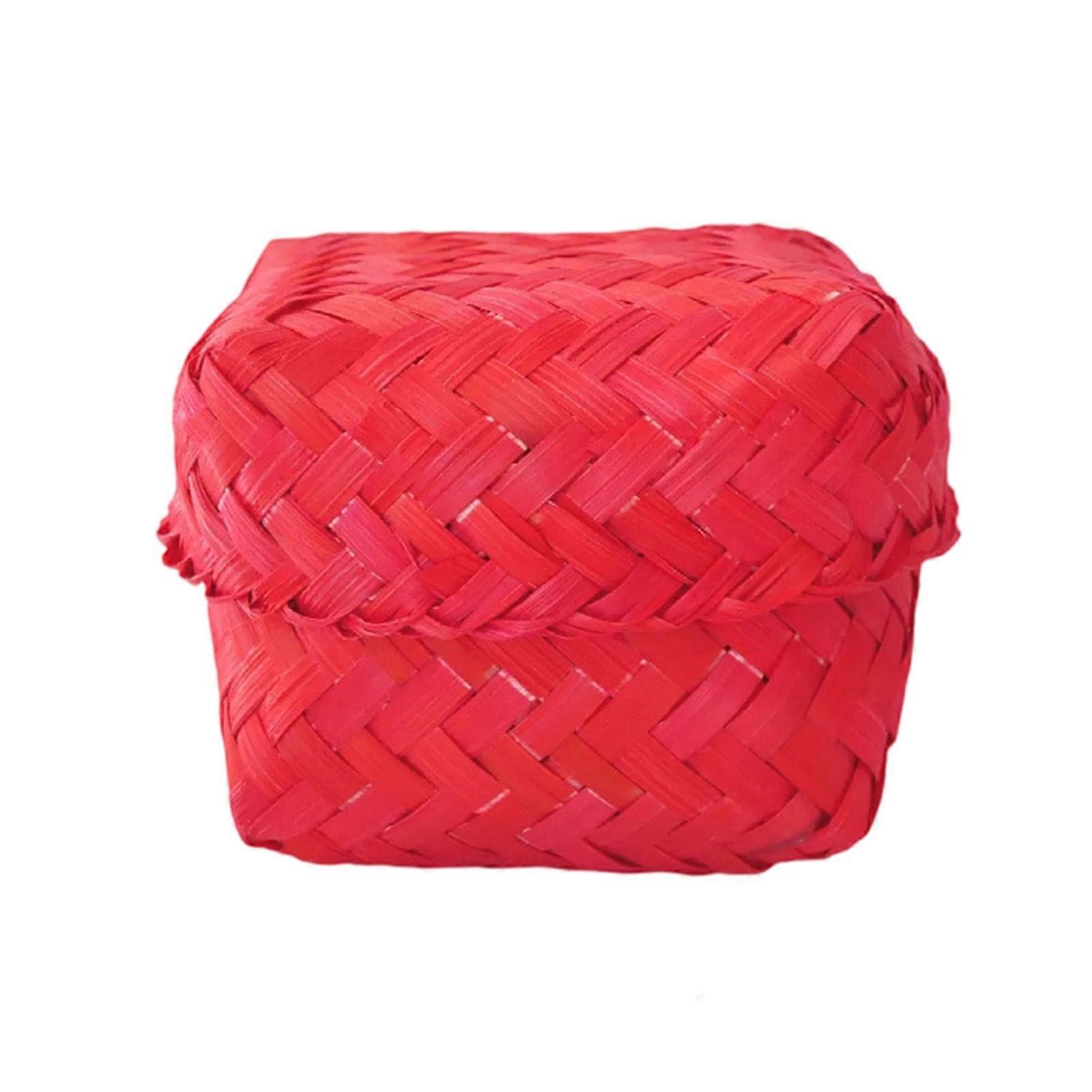 Natural Bamboos Teas Storage Box With Moisture Proof Design And User Friendly Materials For Freshness Dry Leaves Preservations  Red