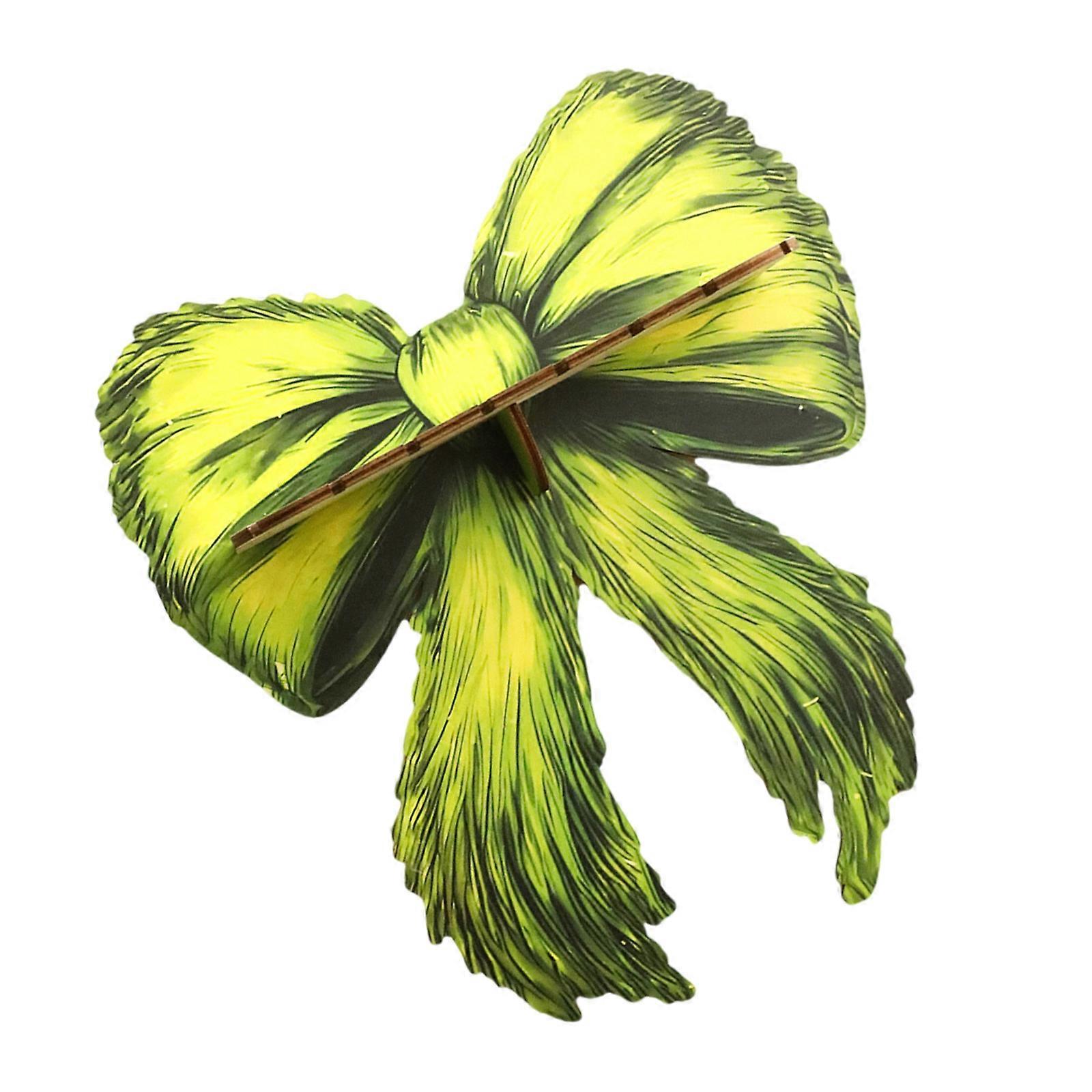 Green Christmas Trees Wood Display Stand with Charm Bowknot Wall Floating Shelf Perfect for Festival Home Office Setting Multicolor