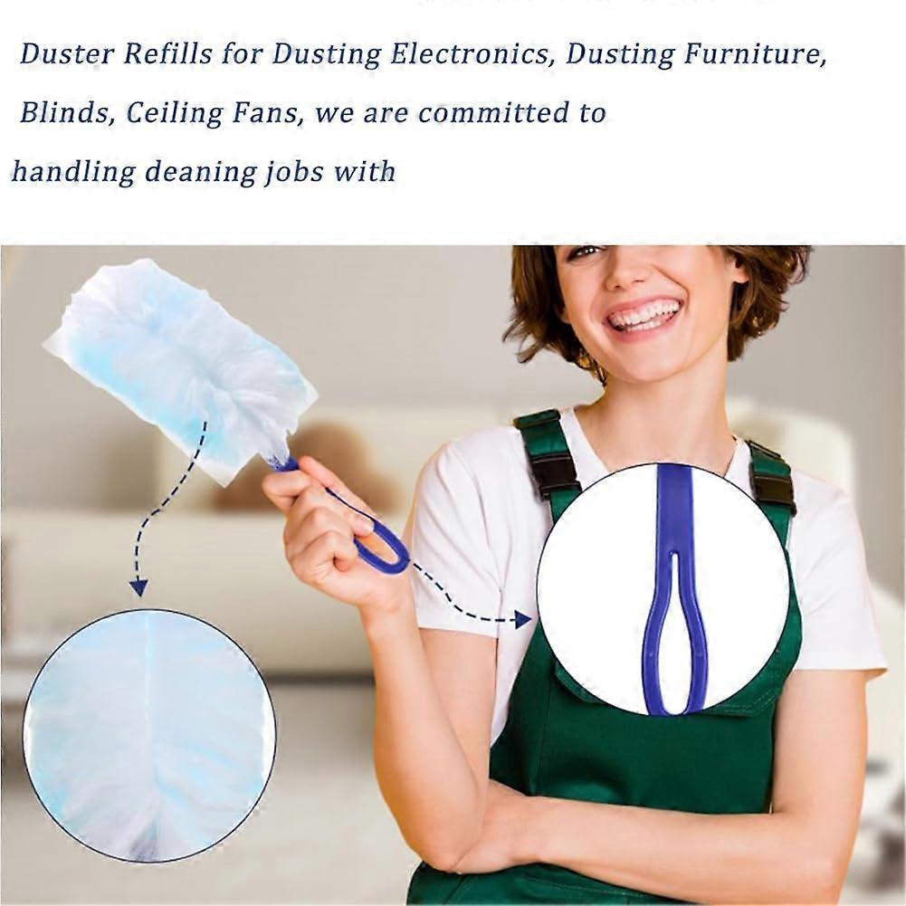 Duster Refills Compatible with Swiffer Duster, Heavy Duty Multi Surface Duster Replacement with 2 Extra Handle