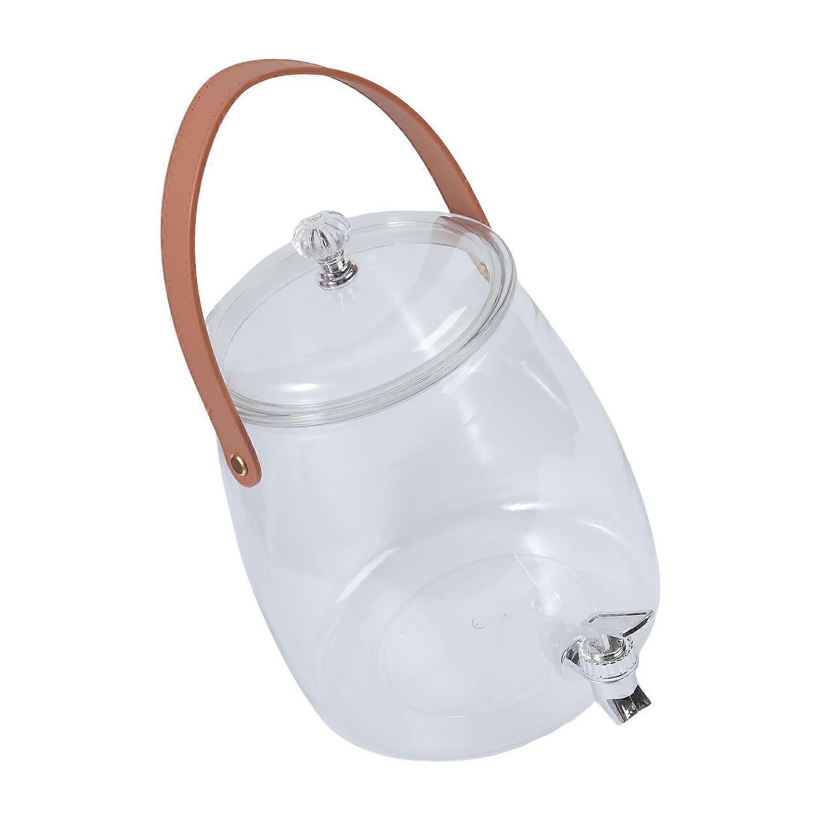 Clear Water Dispenser With Anti Clog System And Leather Grip High Flows Faucet Wide Opening Beverage Storage For Gatherings Multicolor