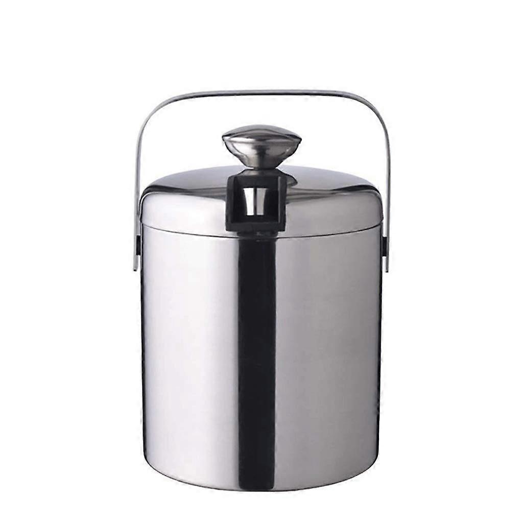 Insulated Stainless Steel Ice Bucket with Lid and Ice Tongs for Parties and Bars