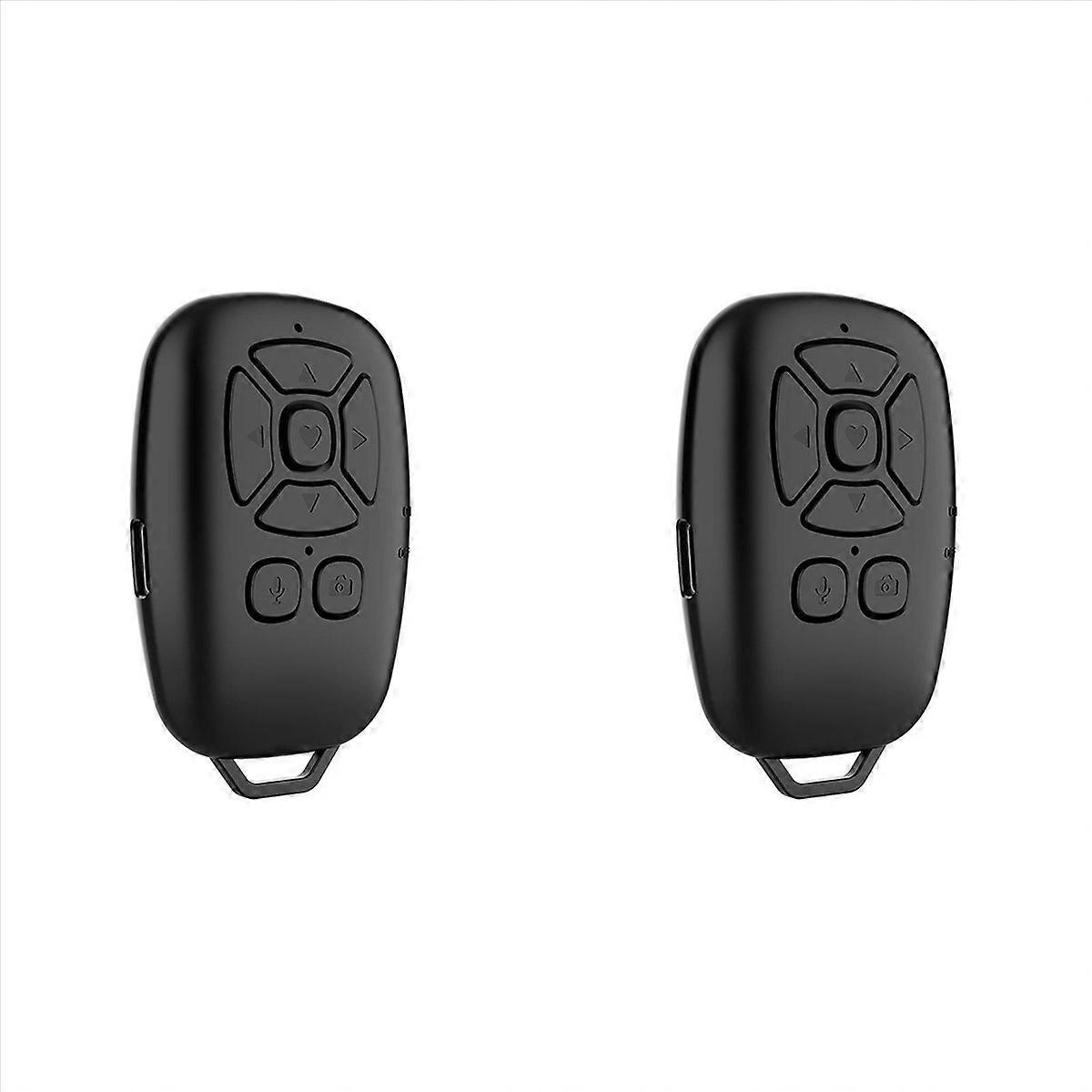 2X Bluetooth Remote Control Selfie Camera Shutter Release Mobile Phone Button E-Book Turn Page Photo