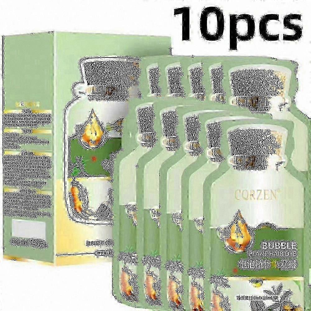 10pcs Natural Plant-Based Hair Dye for Grey Coverage Bubble Formula Botanical Solution