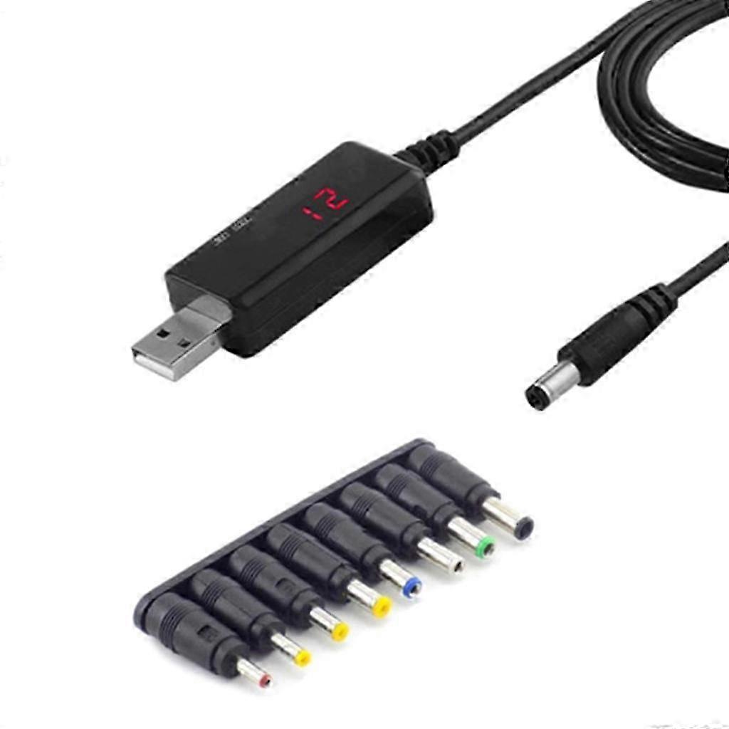 8 DC Jack USB Adapter Cable for 5V 9V 12V Step-up Converter