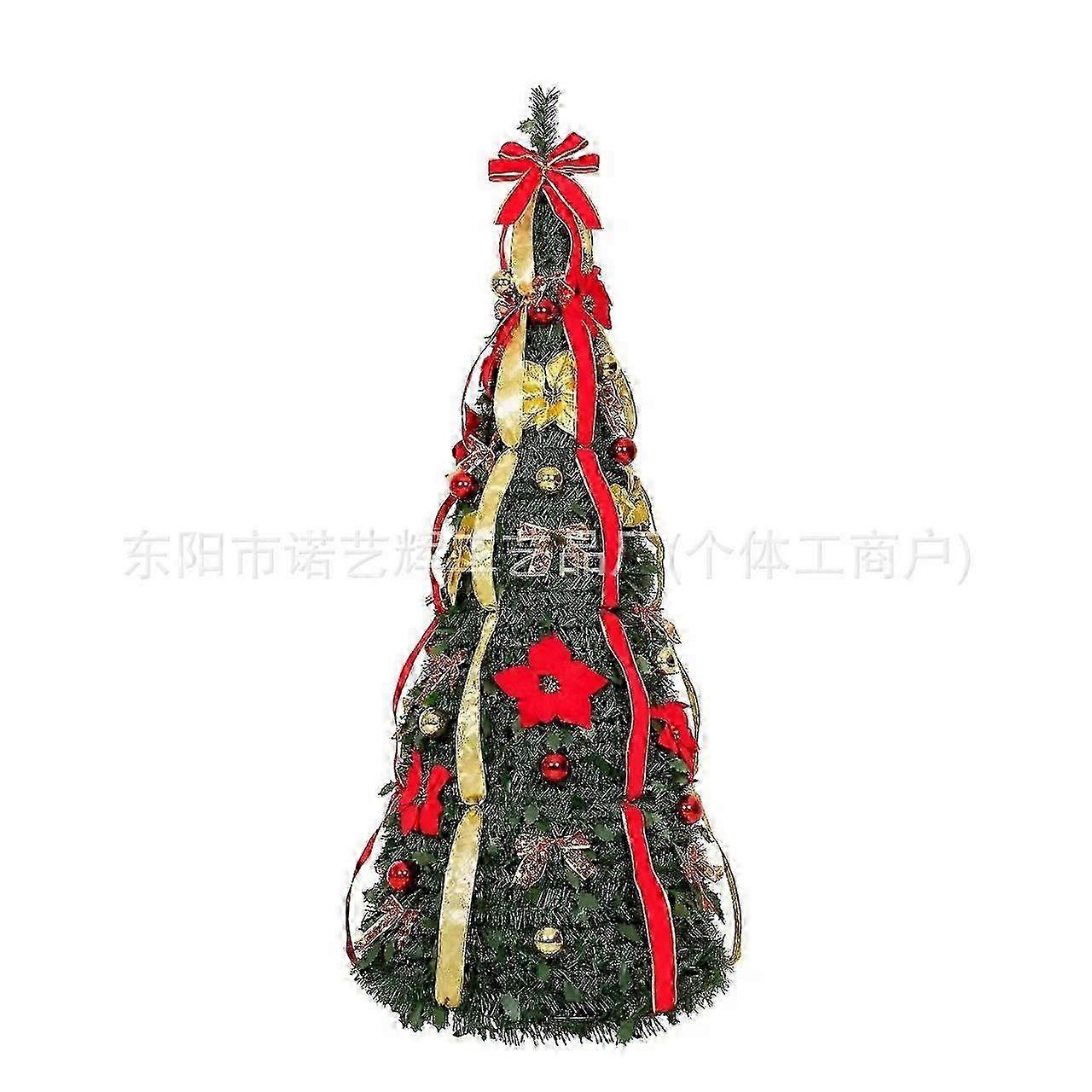 x Expandable Foldable Christmas Tree with Lights Decorations Artificial Pine Tree Collapsible LED Lighted Xmas Tree Holiday Decor