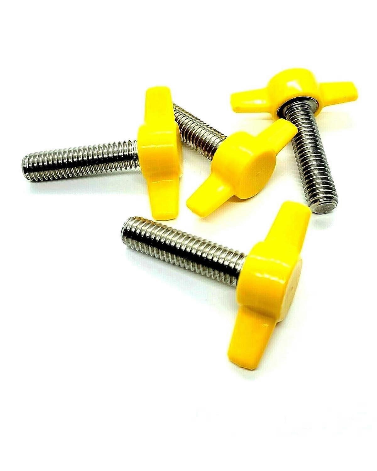Thumb s with Wing Knob - 3/8"-24 x 1 1/4" Yellow Thumbs Thumb Thumb s with Tee/Wing Thumb s T-Handle Thumb (2)