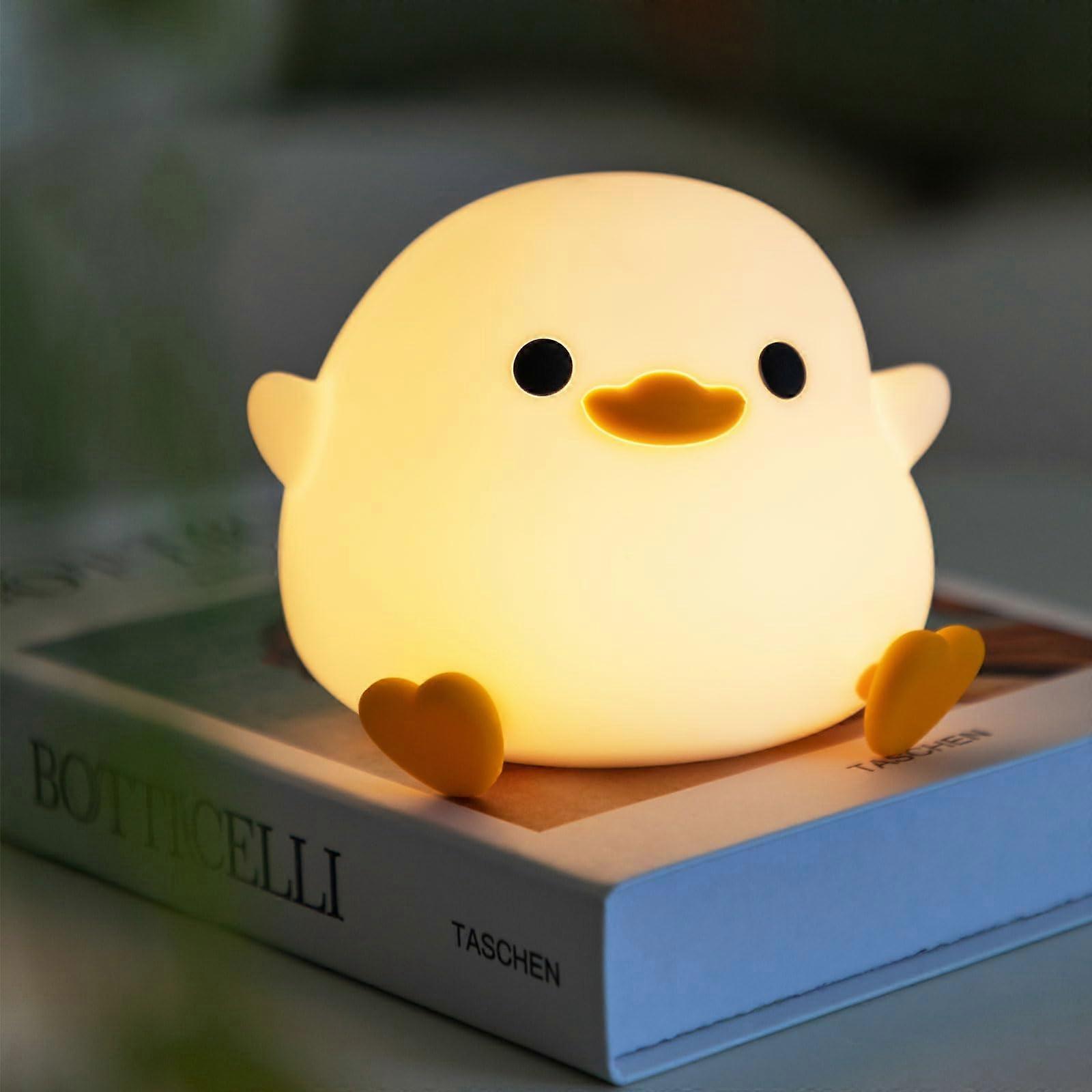 Duck Night Light Silicone Lamp for Kids Bedroom with Touch Control, Rechargeable and Timer
