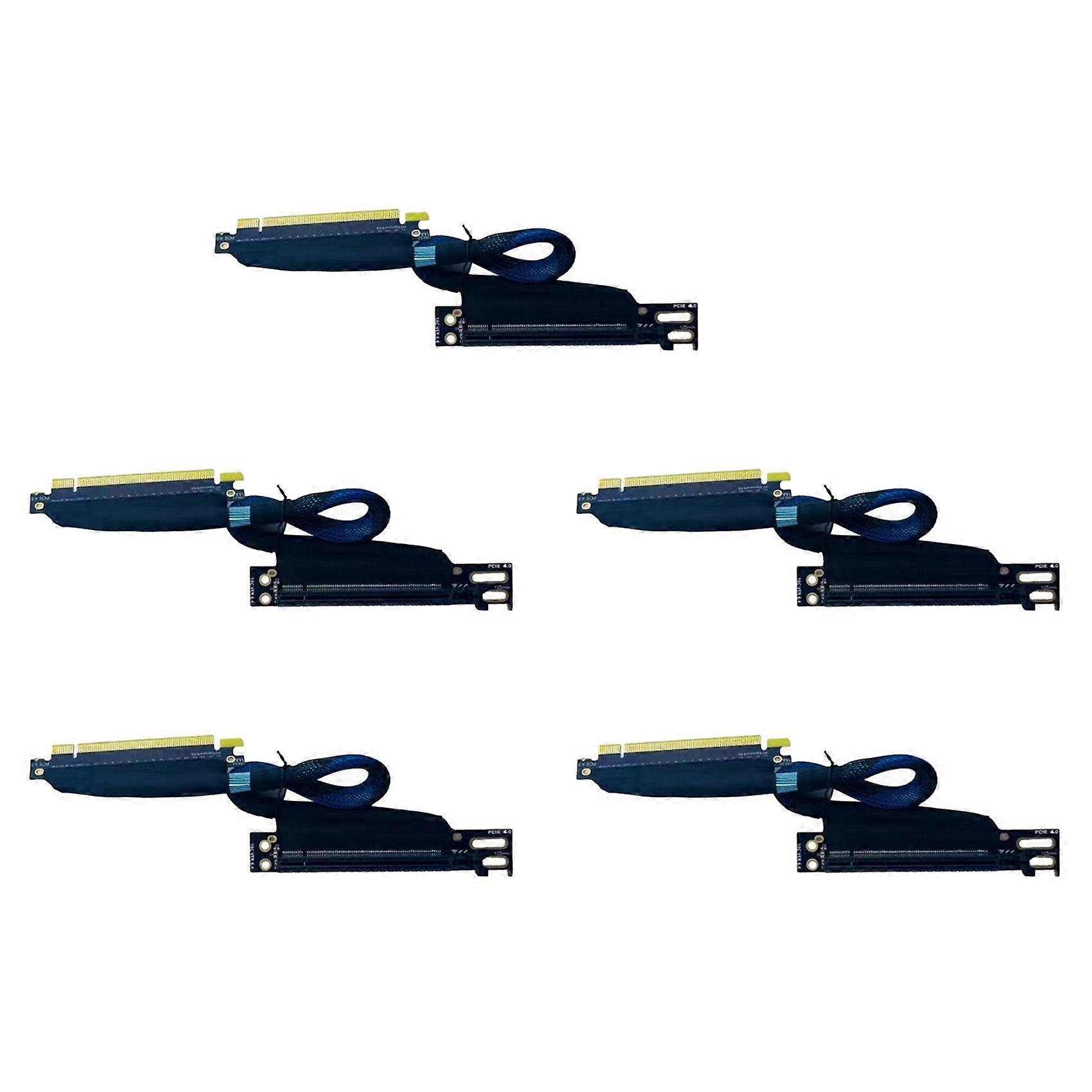 5X PCIE 4.0 X16 GPU Server Graphics Card Extension Cable Woven Mesh Cable Bundle Right Out GEN4 Extension Cable,30cm