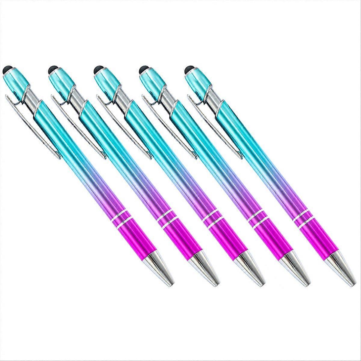 50pcs Gradient Metal Ballpoint Pens Touchscreen Ball Pen A