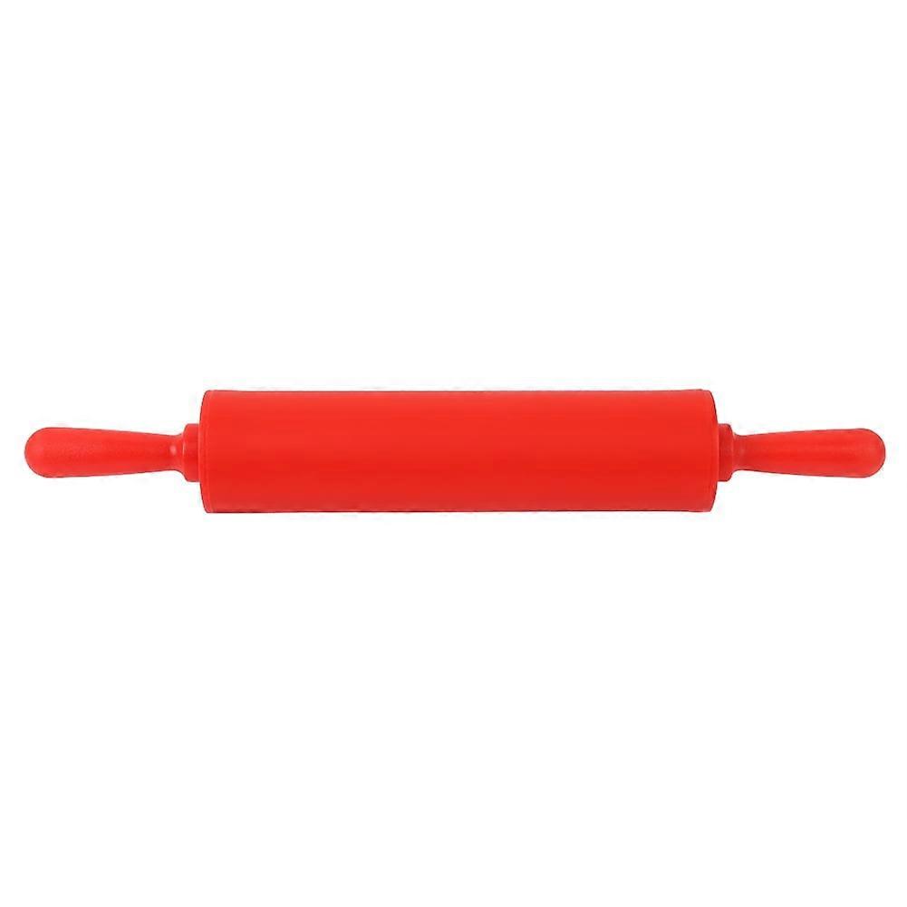 Nimomo Rolling Pin Colorful Silicone Rolling Pin Restaurant Homemade Bread Cookie Dough Rolling Tool(Red)