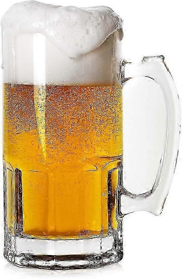 Large Capacity Beer Drinking Glass with Handle for Festive Gatherings