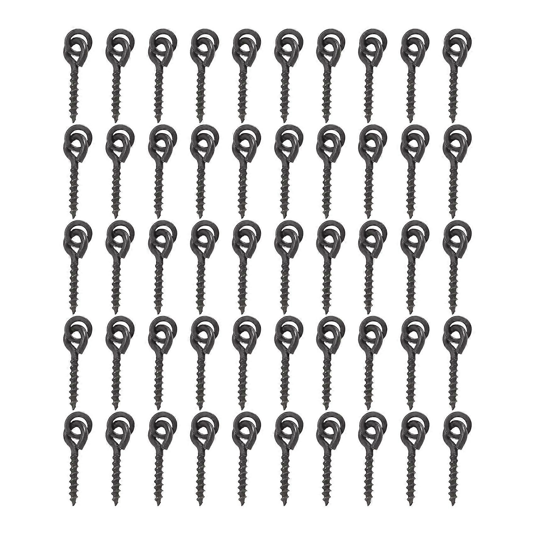 50pcs Carp Fishing Boilie Screw with Solid Ring Bait Tool