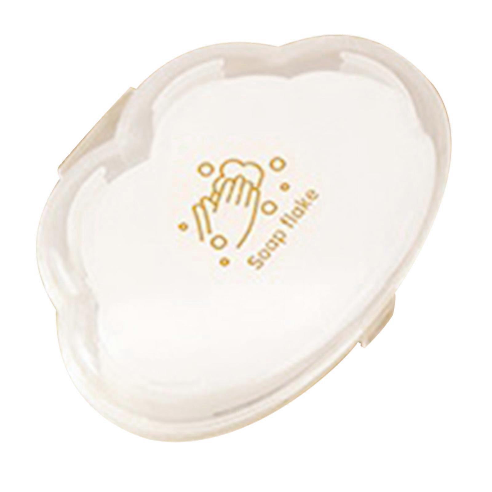 50Pcs/pack Portable Soap Sheets for Travel Convenient Cloud Shape Boxed Soap Tablets Hand Washing Solution Soap Flakes  White