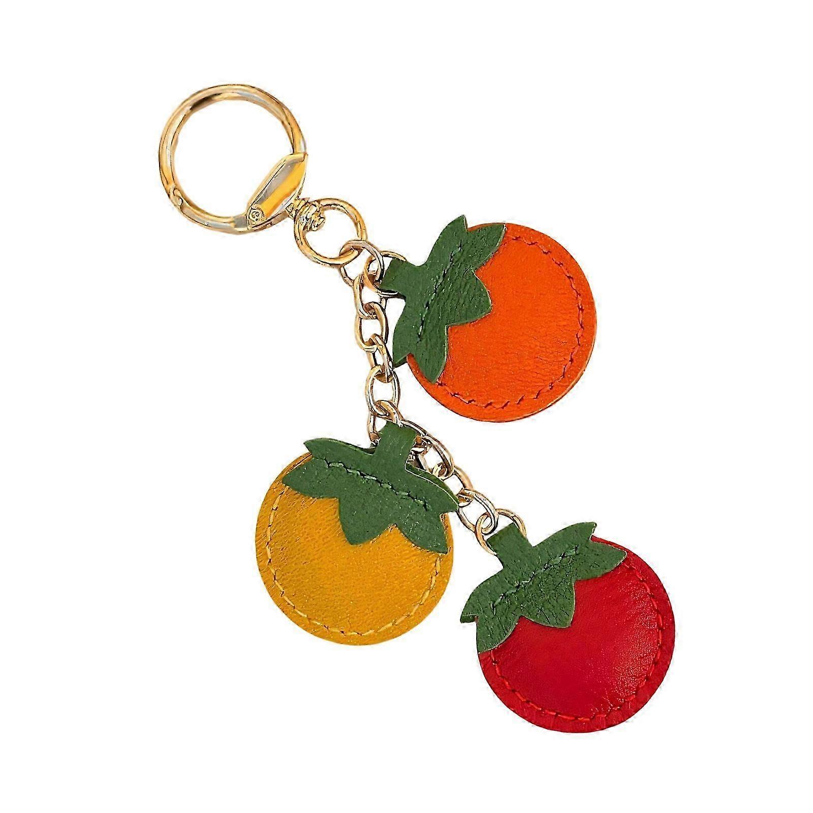 Lovely Fruit Keychain Portable PU Accessory for Practical Decorative Use Multicolor