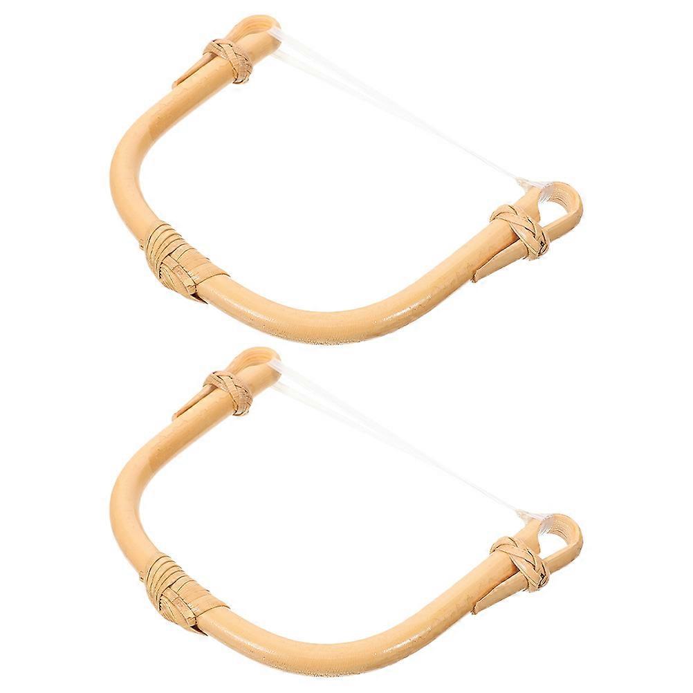 Wicker Kettle Handle Replacement for Ceramic Pot with Bamboo Grip 2Pcs Beige