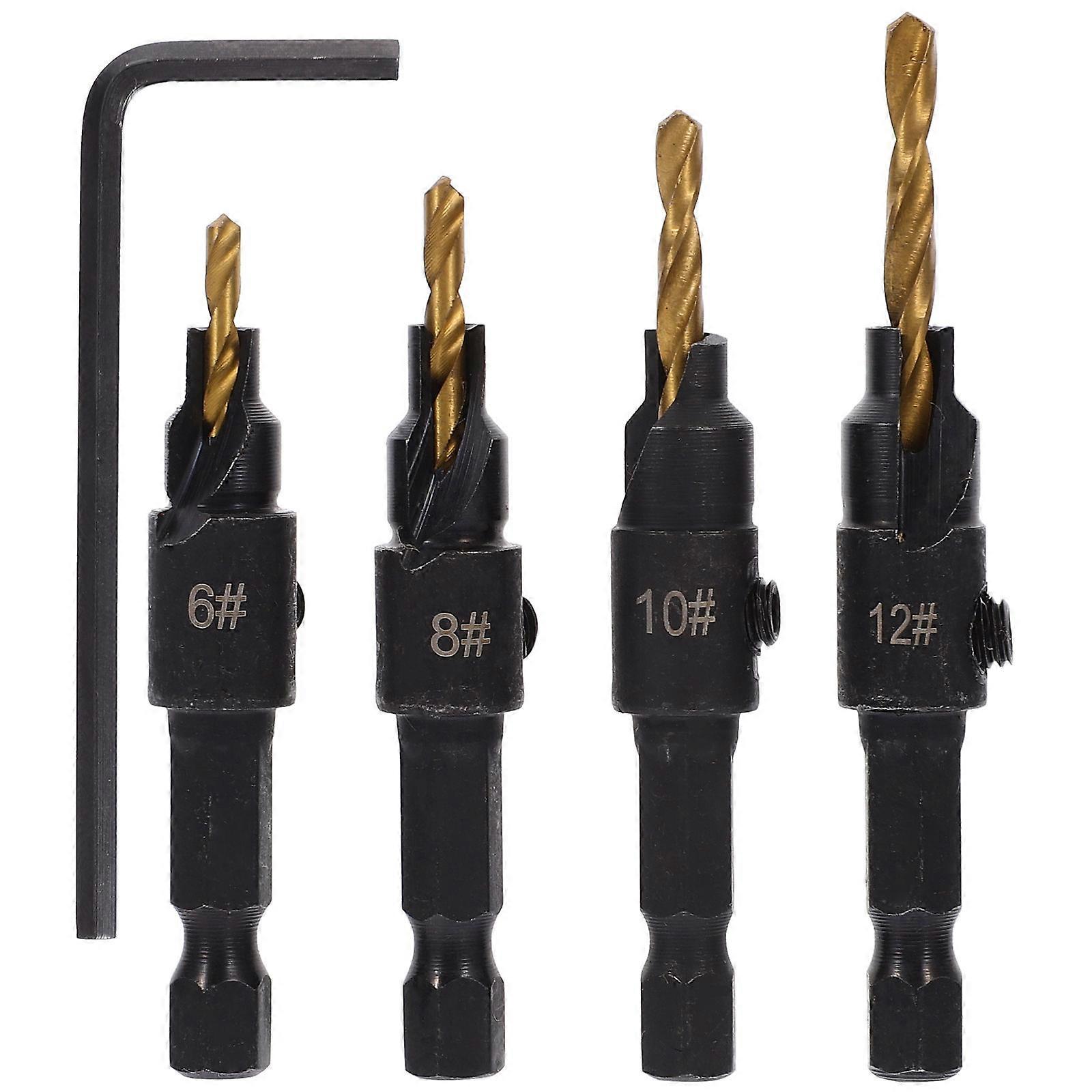 Wood Splitter Drill Bit Set Golden for Improved Woodworking Efficiency 1Set