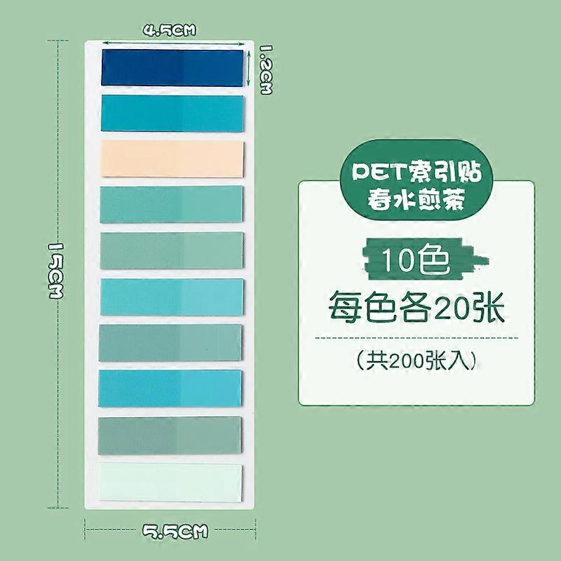 200Pcs Morandi Color Translucent PET Index Stickers Color Classify Bookmarks Stationery Memo Pad Notebook Key Mark Sticky Notes