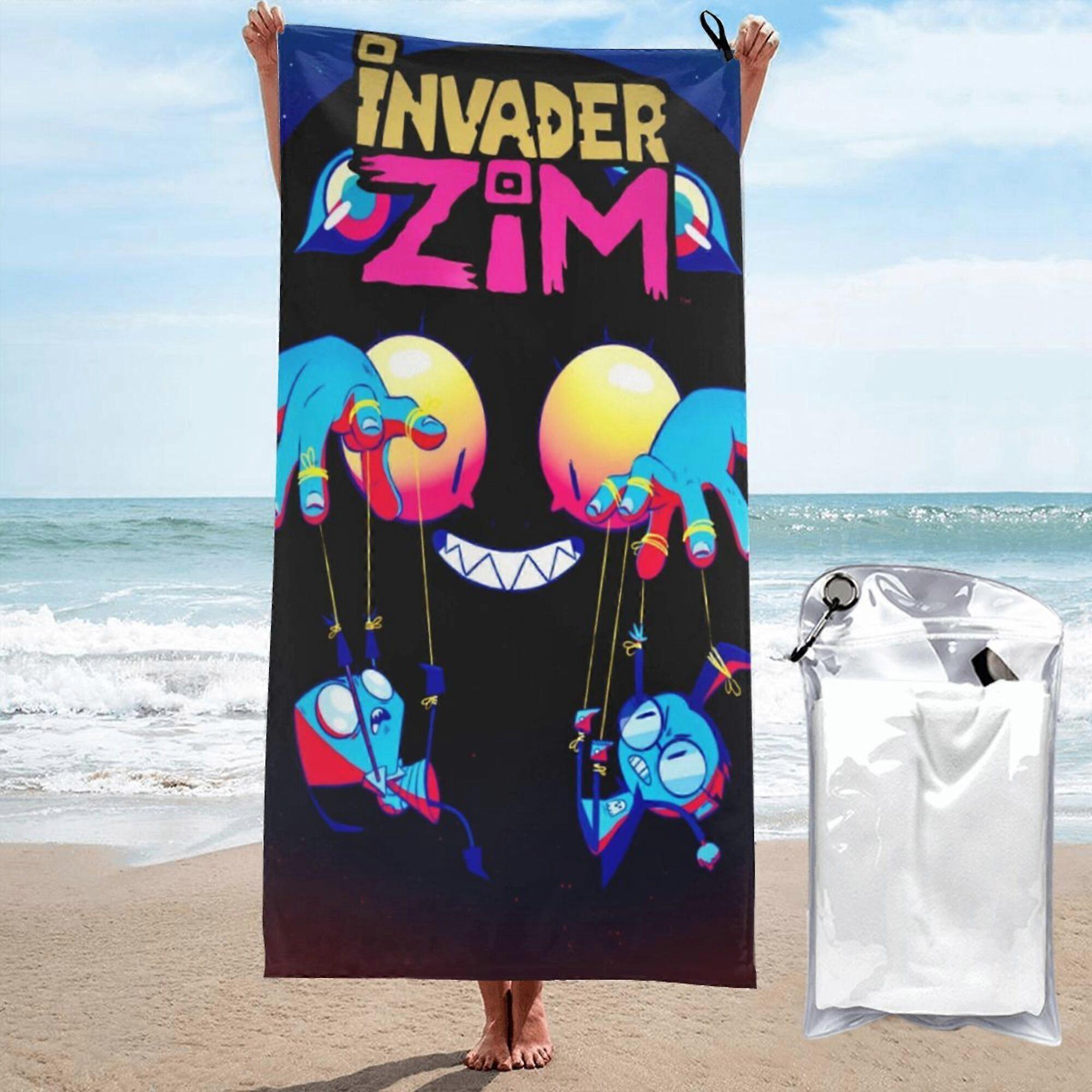 a555 invader zim Cartoon quick drying bath towel Microfiber swimming beach towel for daily use  hgjl555