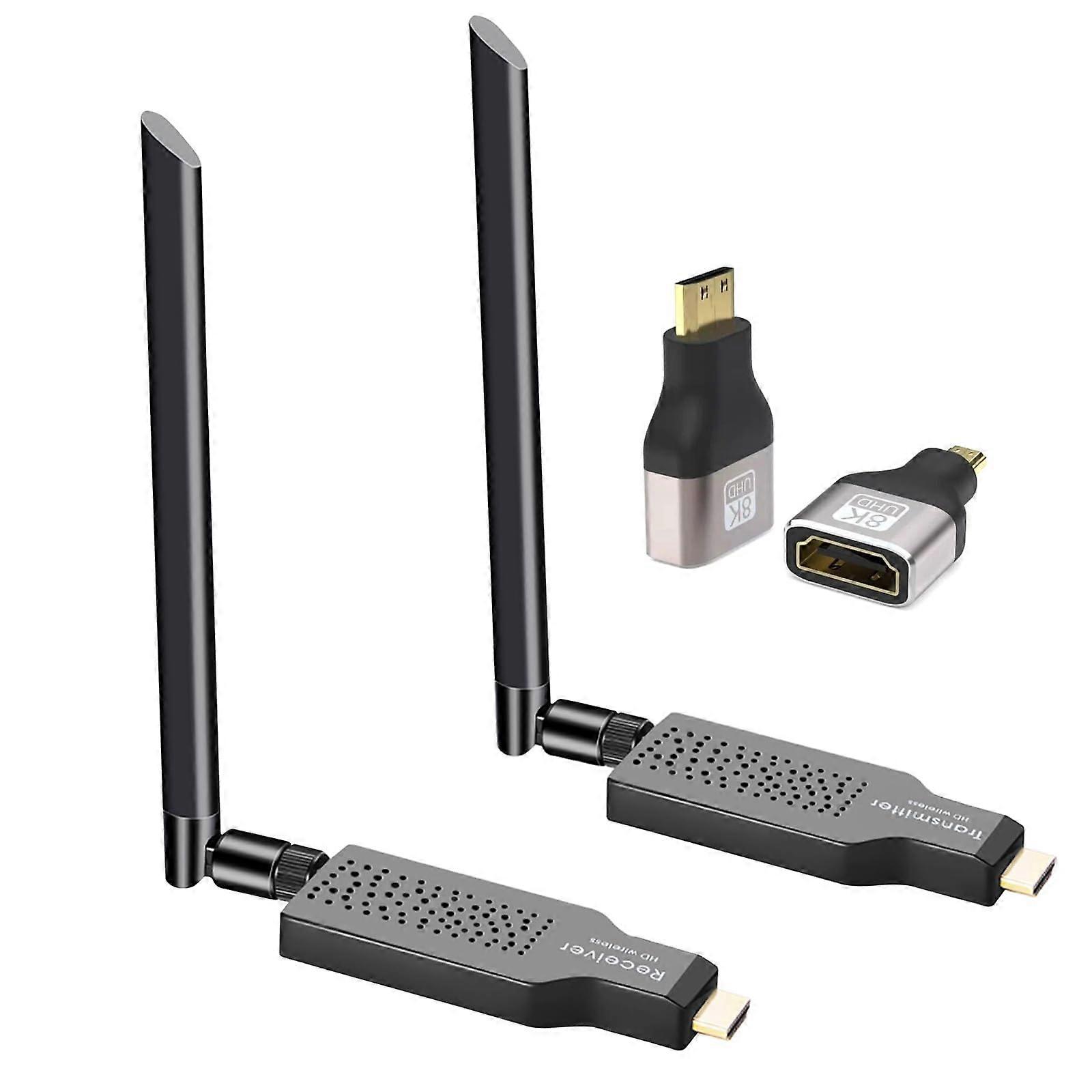 Wireless HDMI Transmitter and Receiver 164ft 1080P Output, 4K Decode, Ultra Low Latency Streaming for Laptop, TV Box, PC