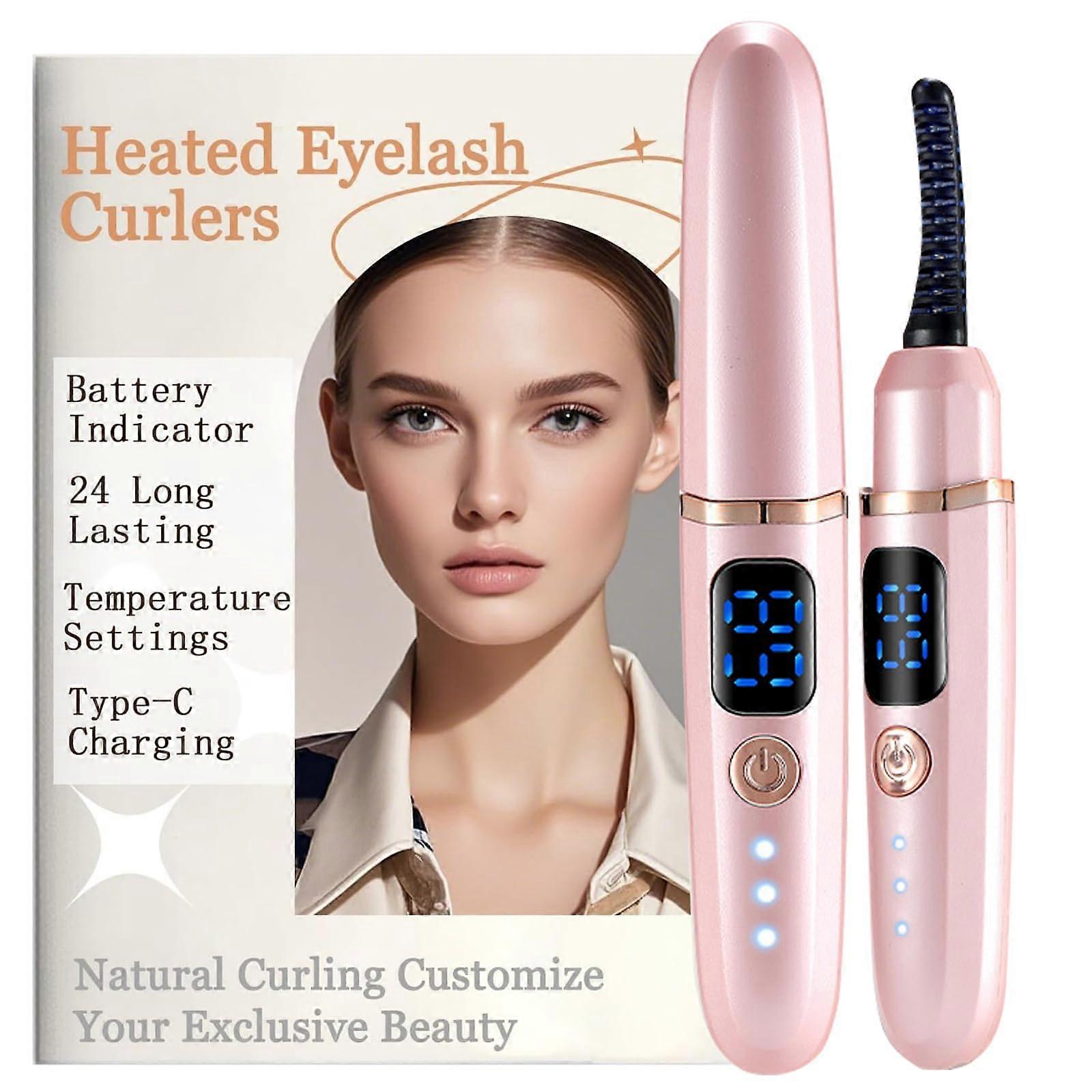 Heated Eyelash Curler with LED Display, USB Rechargeable Electric Lash Curler 3 Temperature Modes