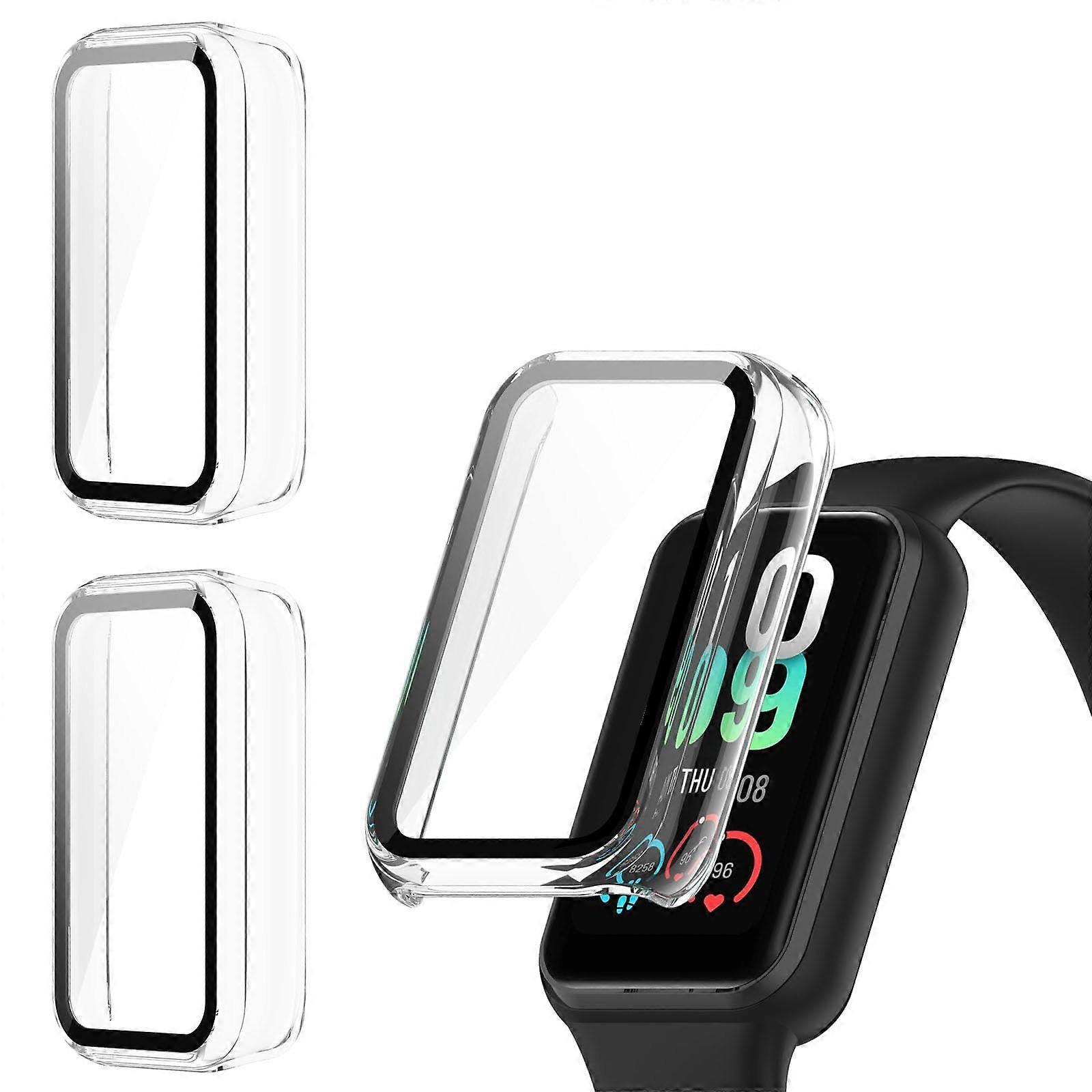 Screen Protector Case 2 Pack Full Coverage with Builtin Tempered Glass Clear for Amazfit Band 7
