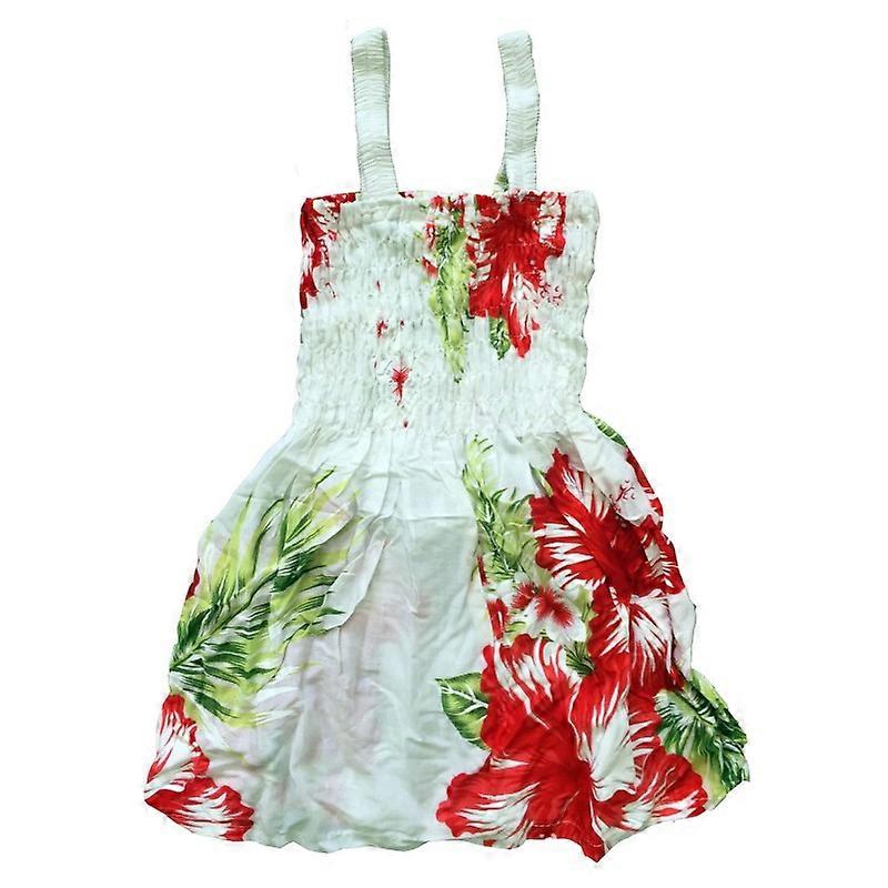 Šaty bílé s červenými květy