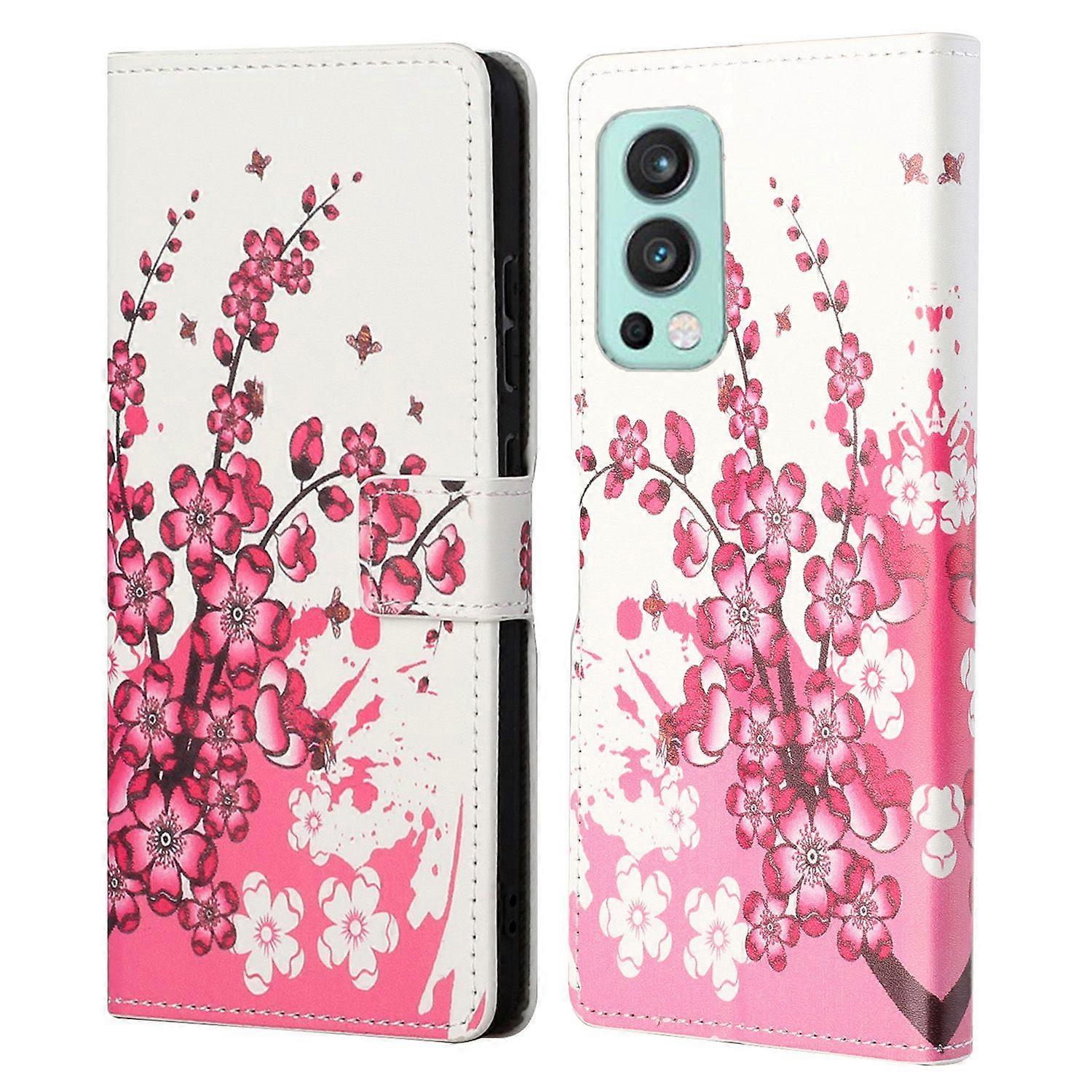 Wallet Design Pattern Printing Drop-Resistant Leather Protective Case with Stand for OnePlus Nord 2 