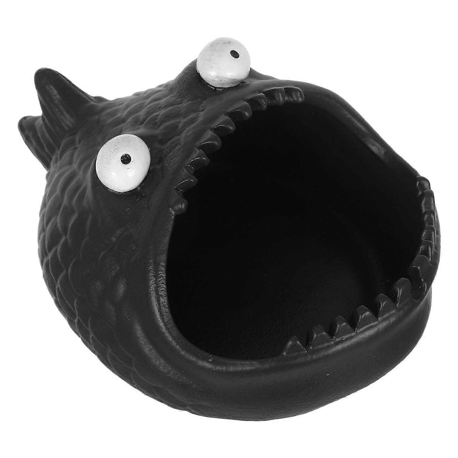 Novelty Windproof Ceramic Ashtray Fish Design Portable for Home Use