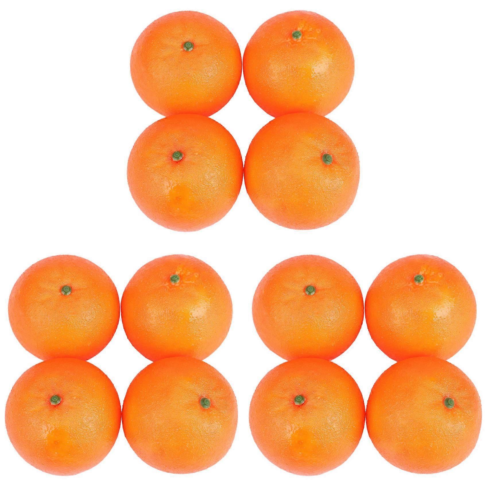 12 Pcs Soft Plastic Simulation Orange Fruit Home Decoration Burgundy