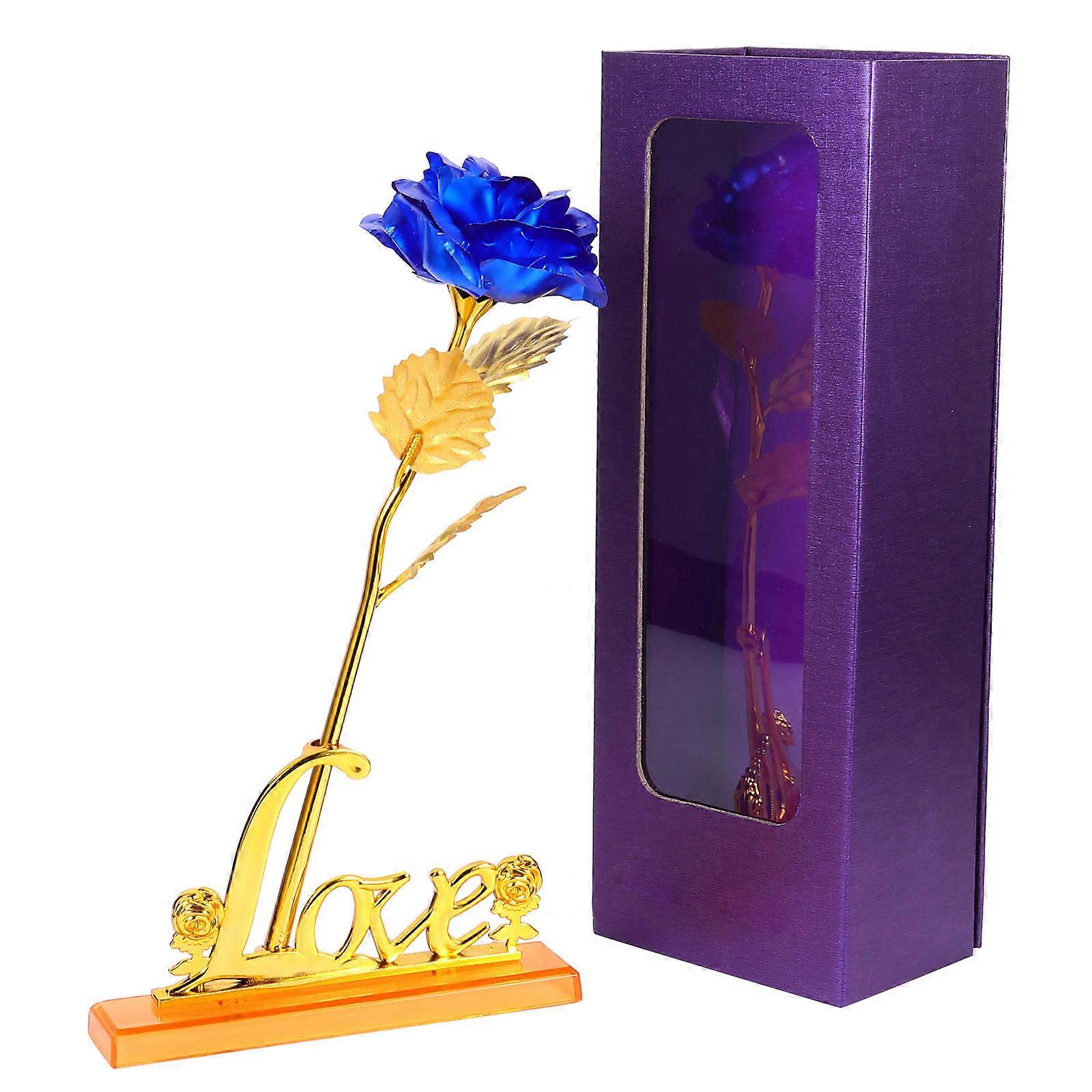 Gold Foil Rose Gift Box for Decor 1Set Creative Open Window Simulated Rose