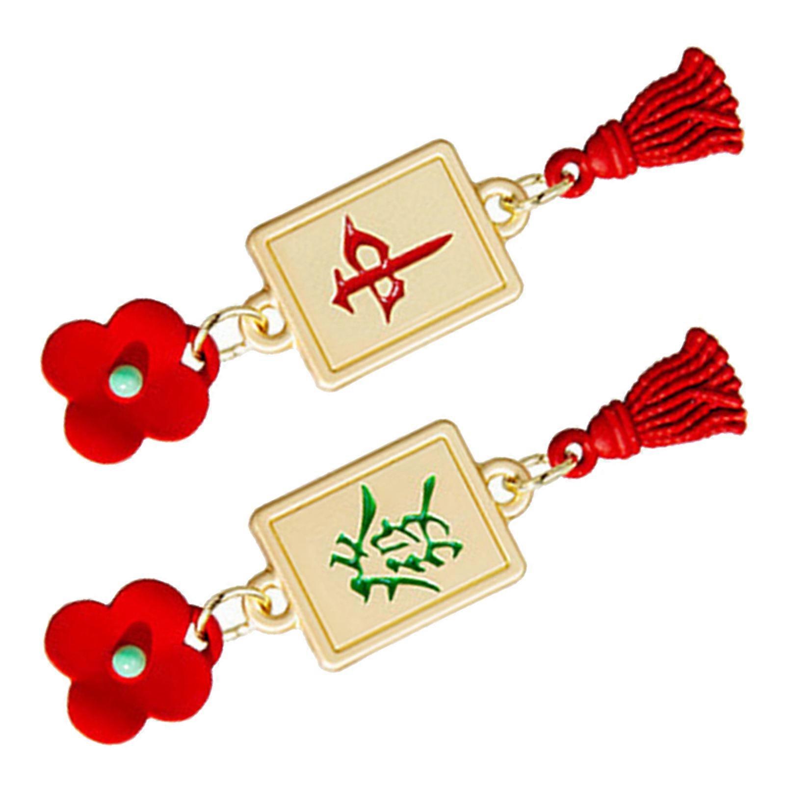 Mahjong Earring Decorative Dangle Earrings for Women 1Pair Assorted Color