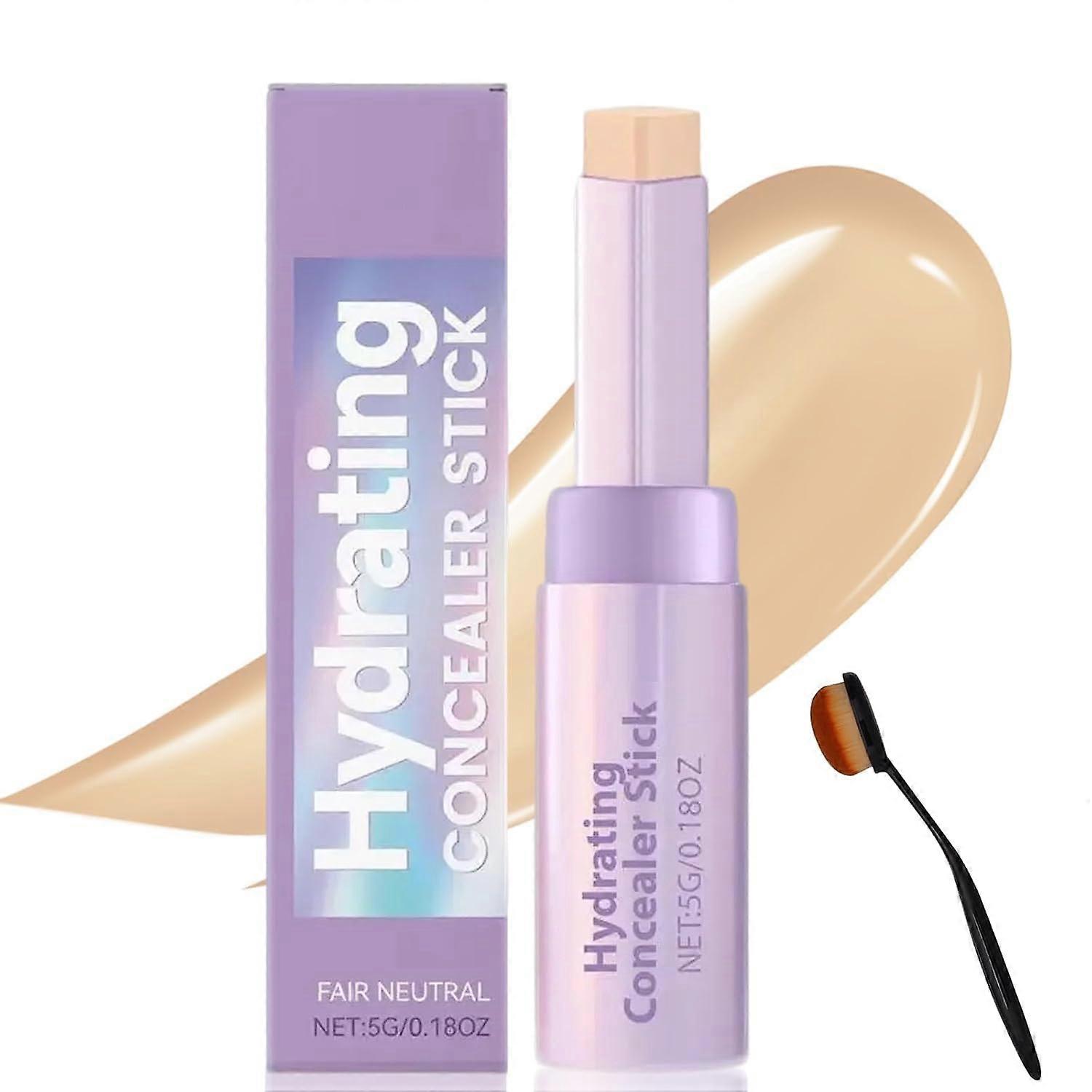 Concealer Stick Duo Ivory with Brush, Long Lasting Waterproof Full Coverage Foundation Stick